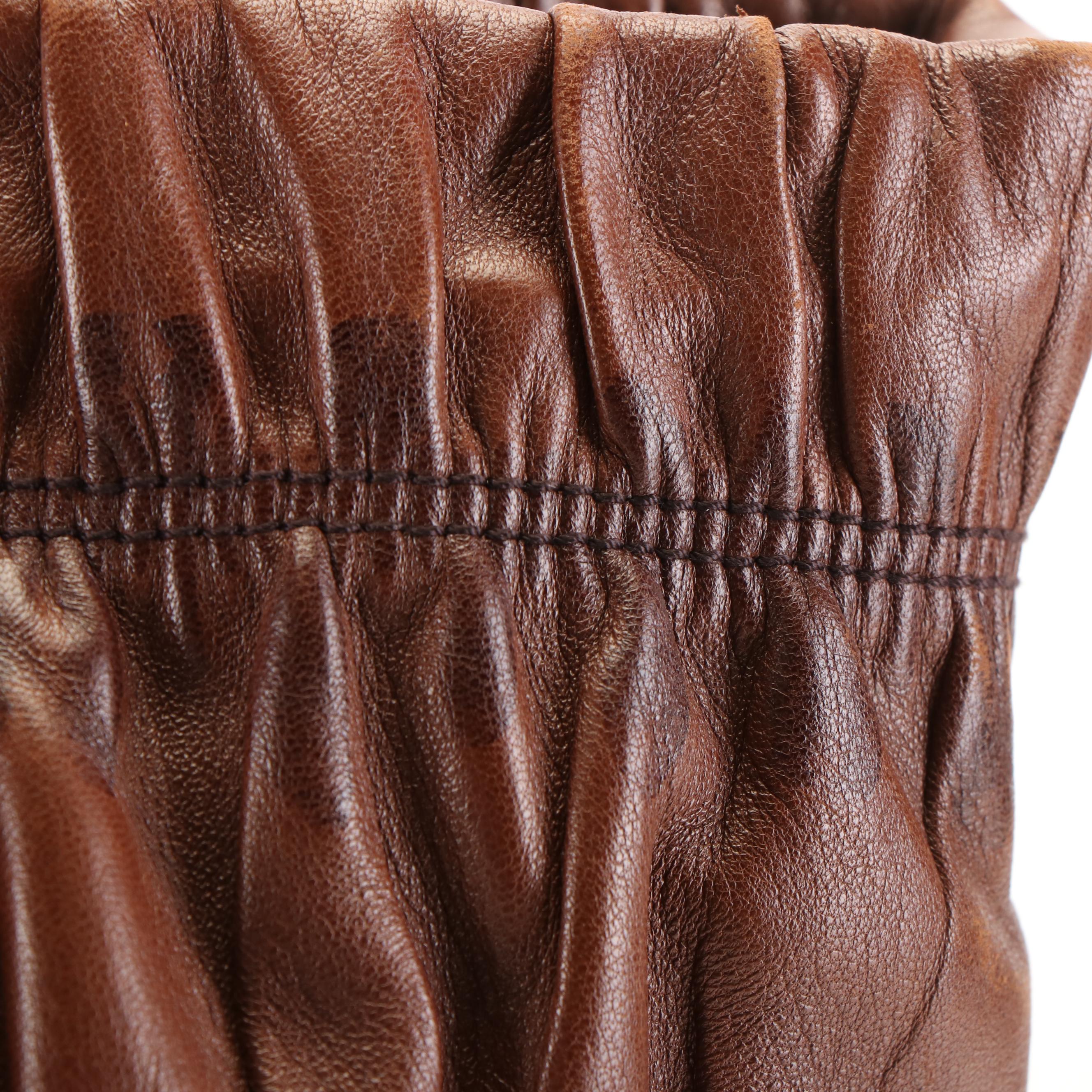 Prada Tote Bag in Brown Nappa Gaufre Leather