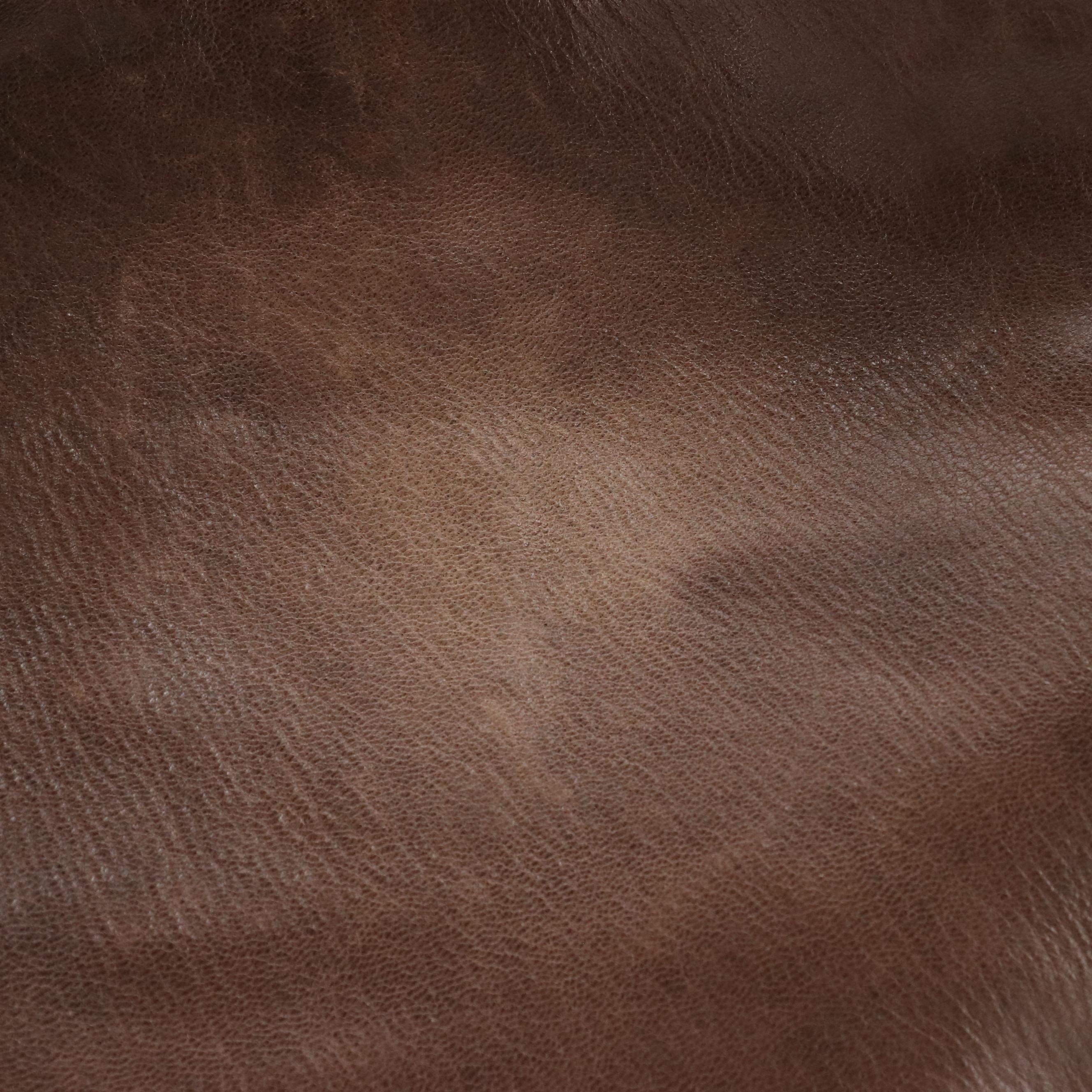 Prada Cervo Shine Leather Hobo Bag in Teak with Black Trim