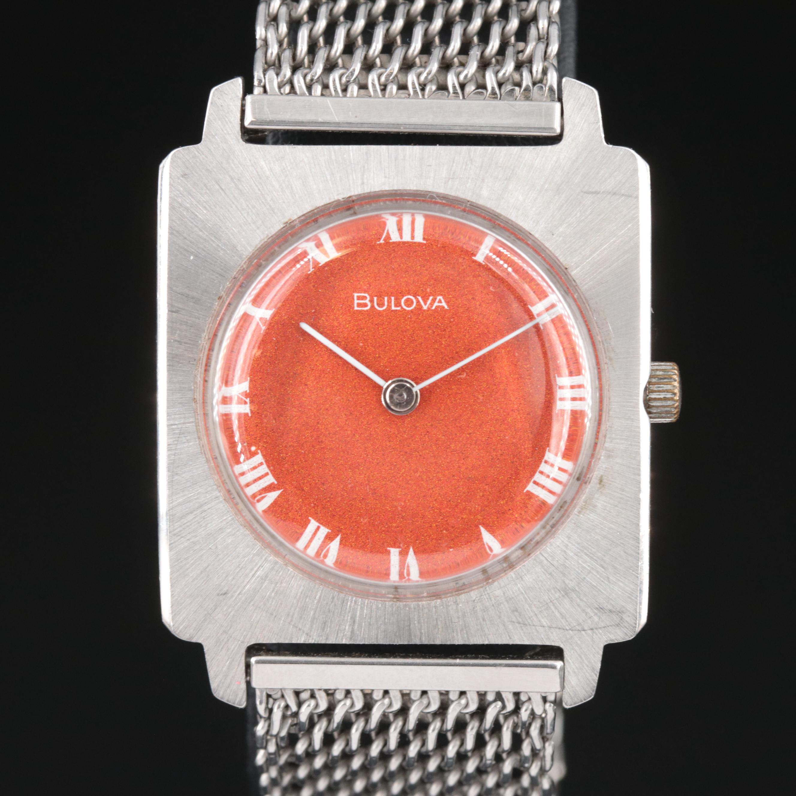 1971 Bulova Custom Colored Dial Stainless Steel Watch