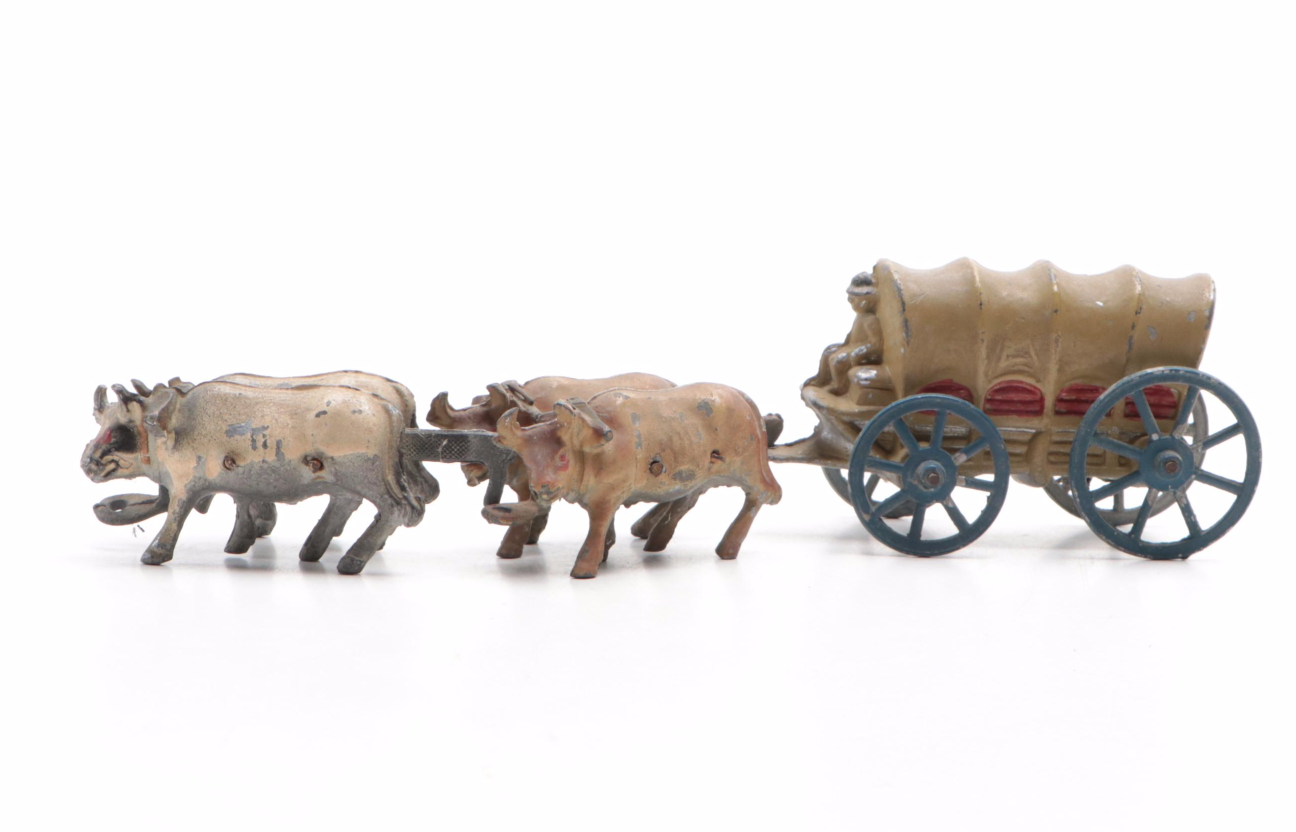 French and Other Cast Metal Wagon Toys, Early to Mid-20th Century
