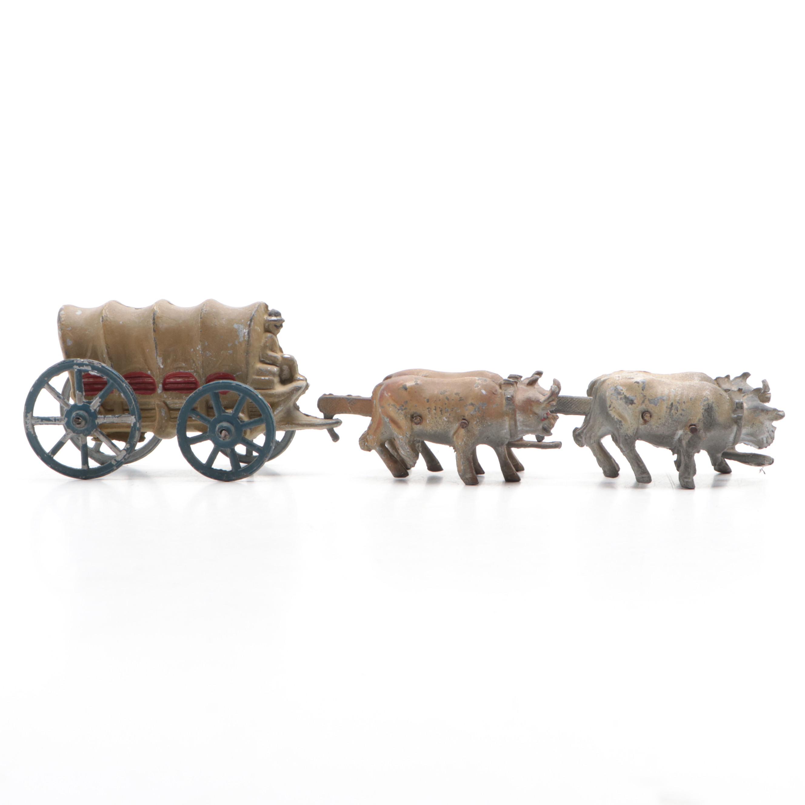 French and Other Cast Metal Wagon Toys, Early to Mid-20th Century