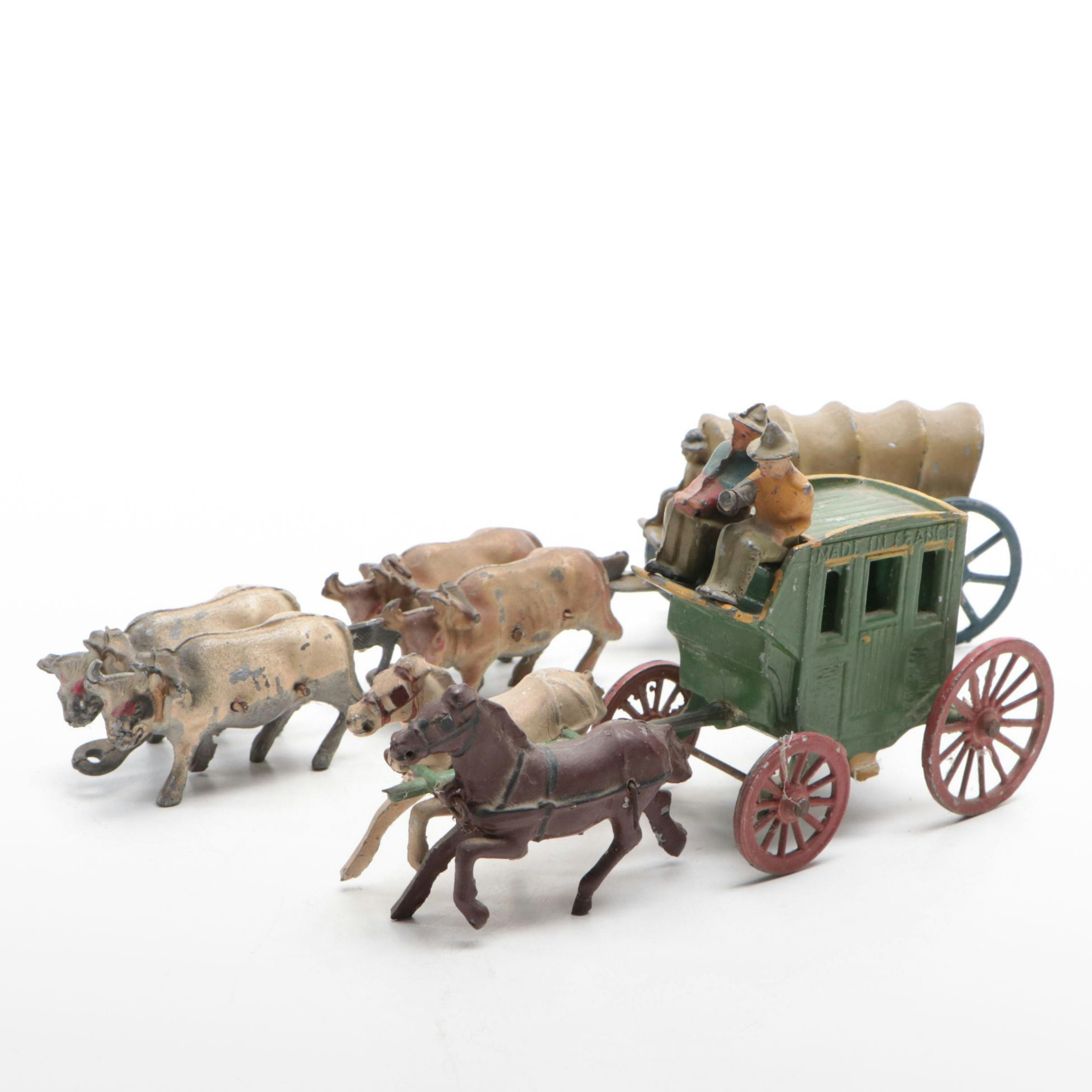 French and Other Cast Metal Wagon Toys, Early to Mid-20th Century