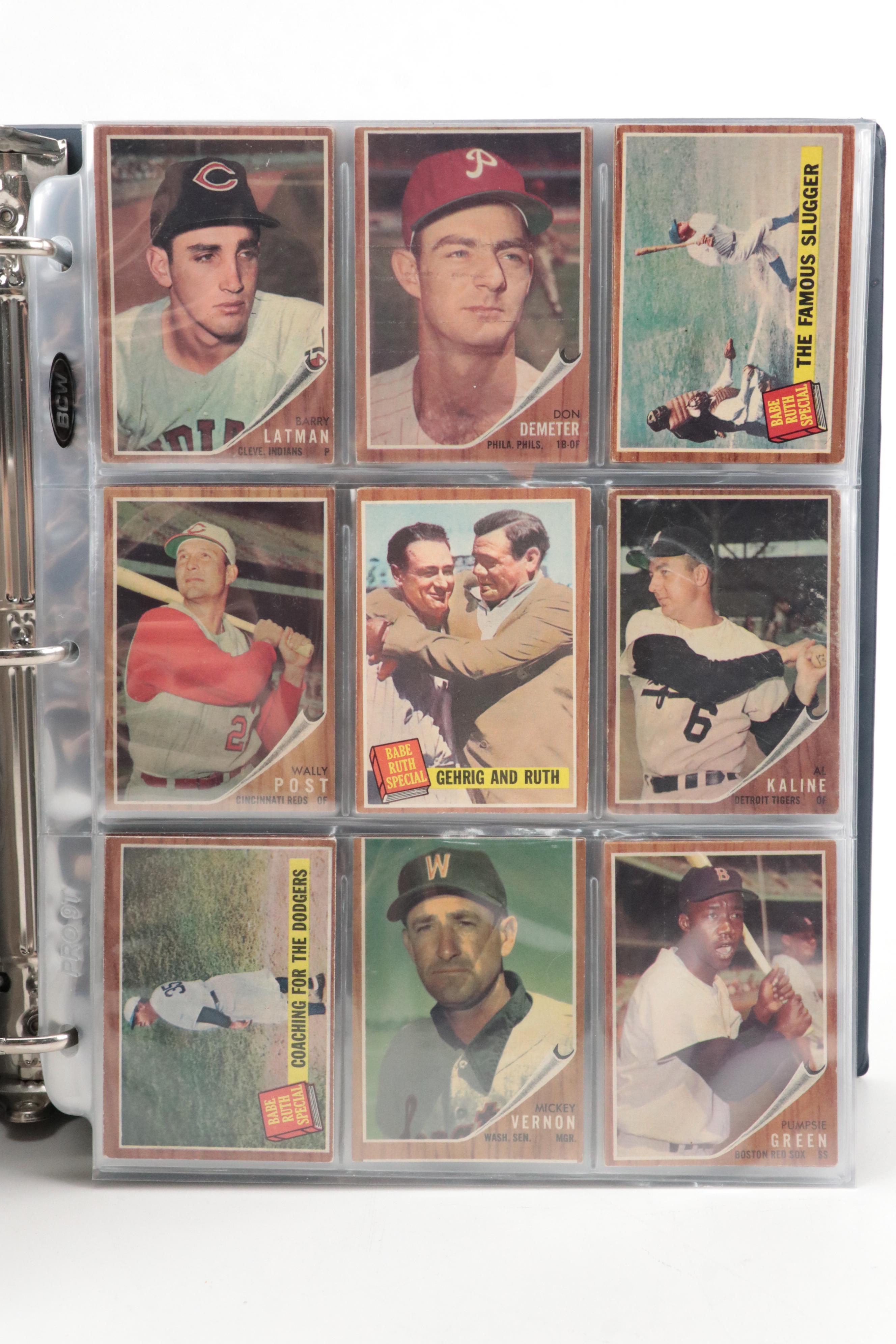 1962 Topps Baseball Cards Featuring Jim Kaat, Orlando Cepeda, and More