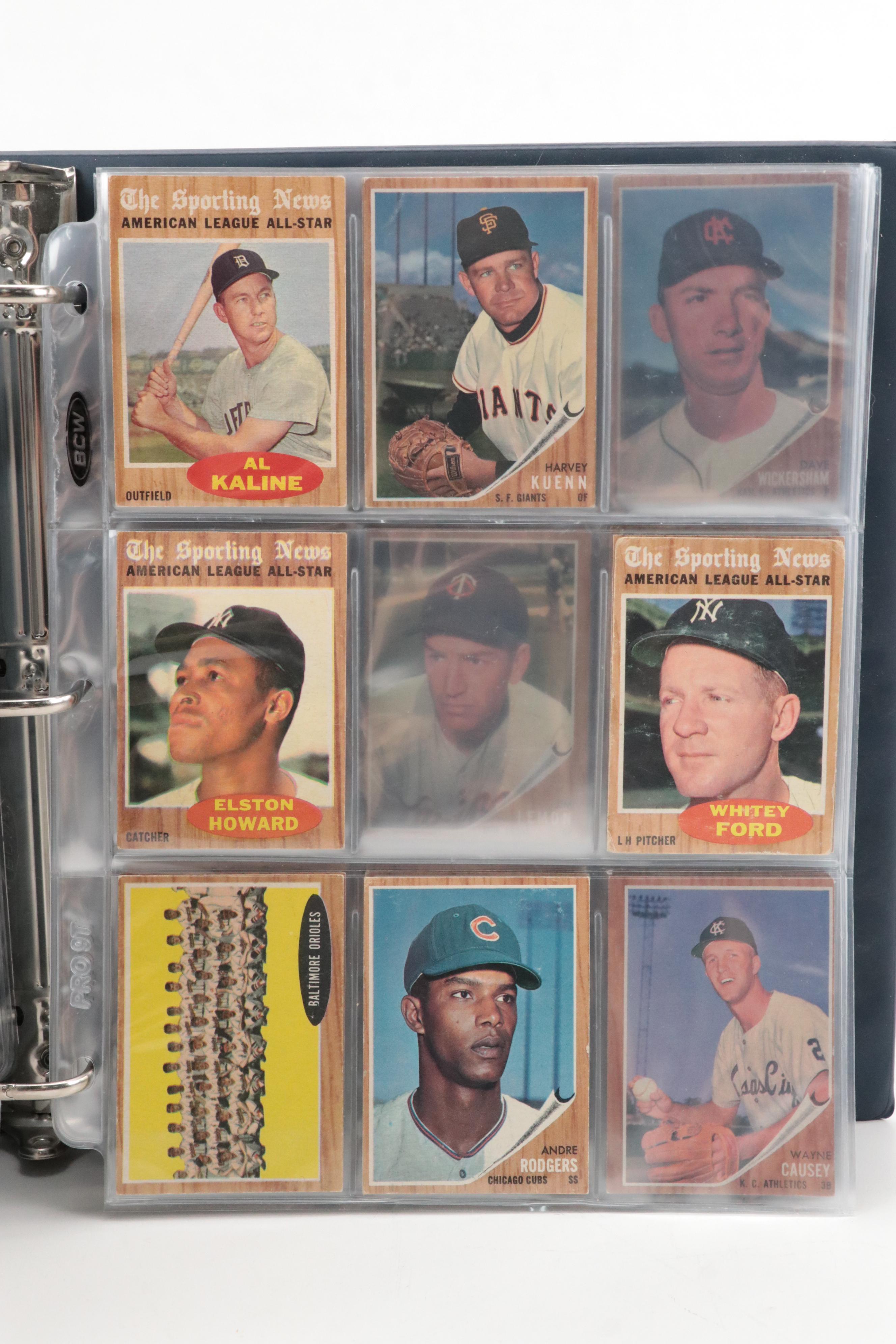 1962 Topps Baseball Cards Featuring Jim Kaat, Orlando Cepeda, and More