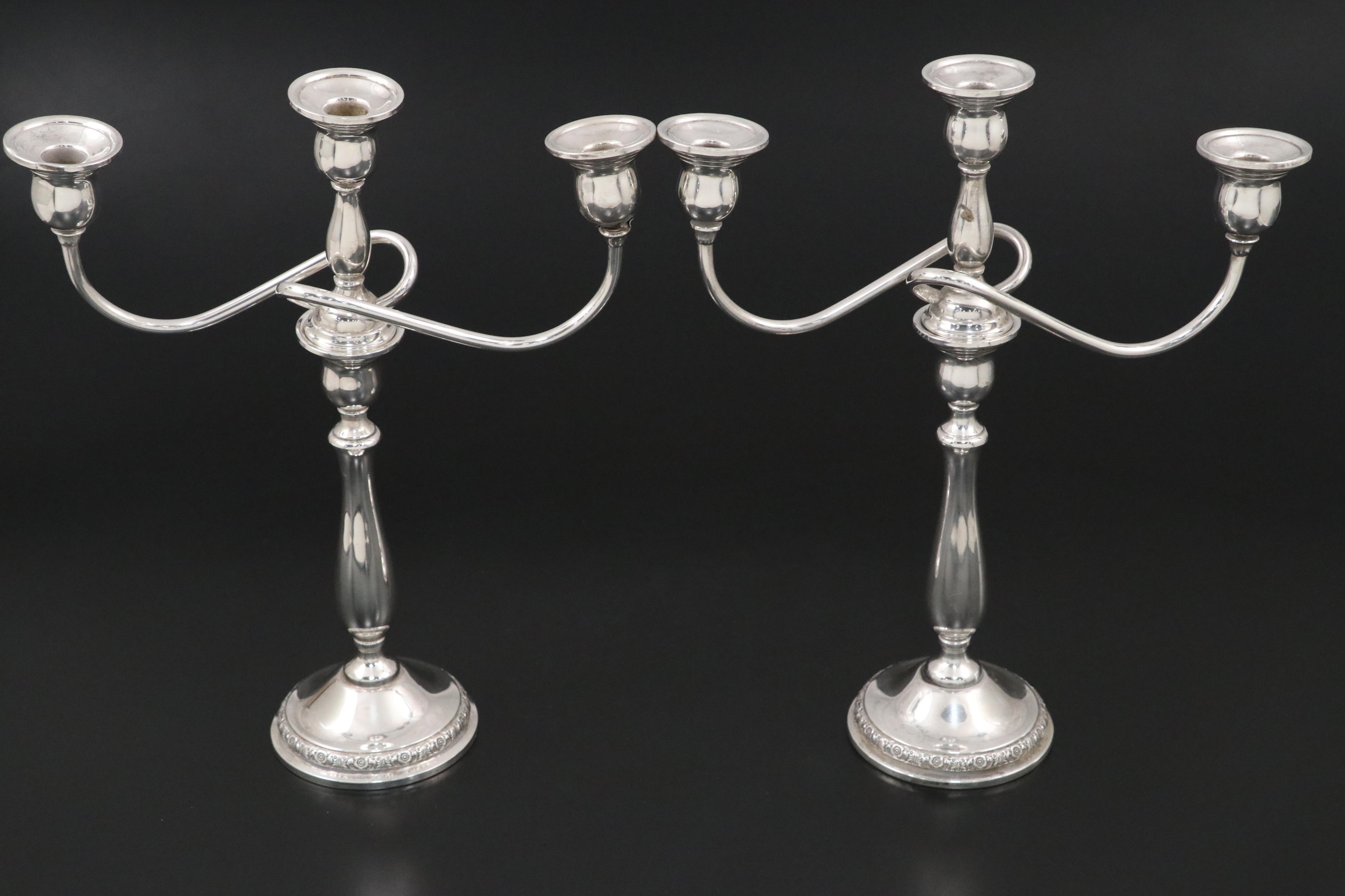 International Silver Co. "Prelude" and Other Weighted Sterling Candelabras