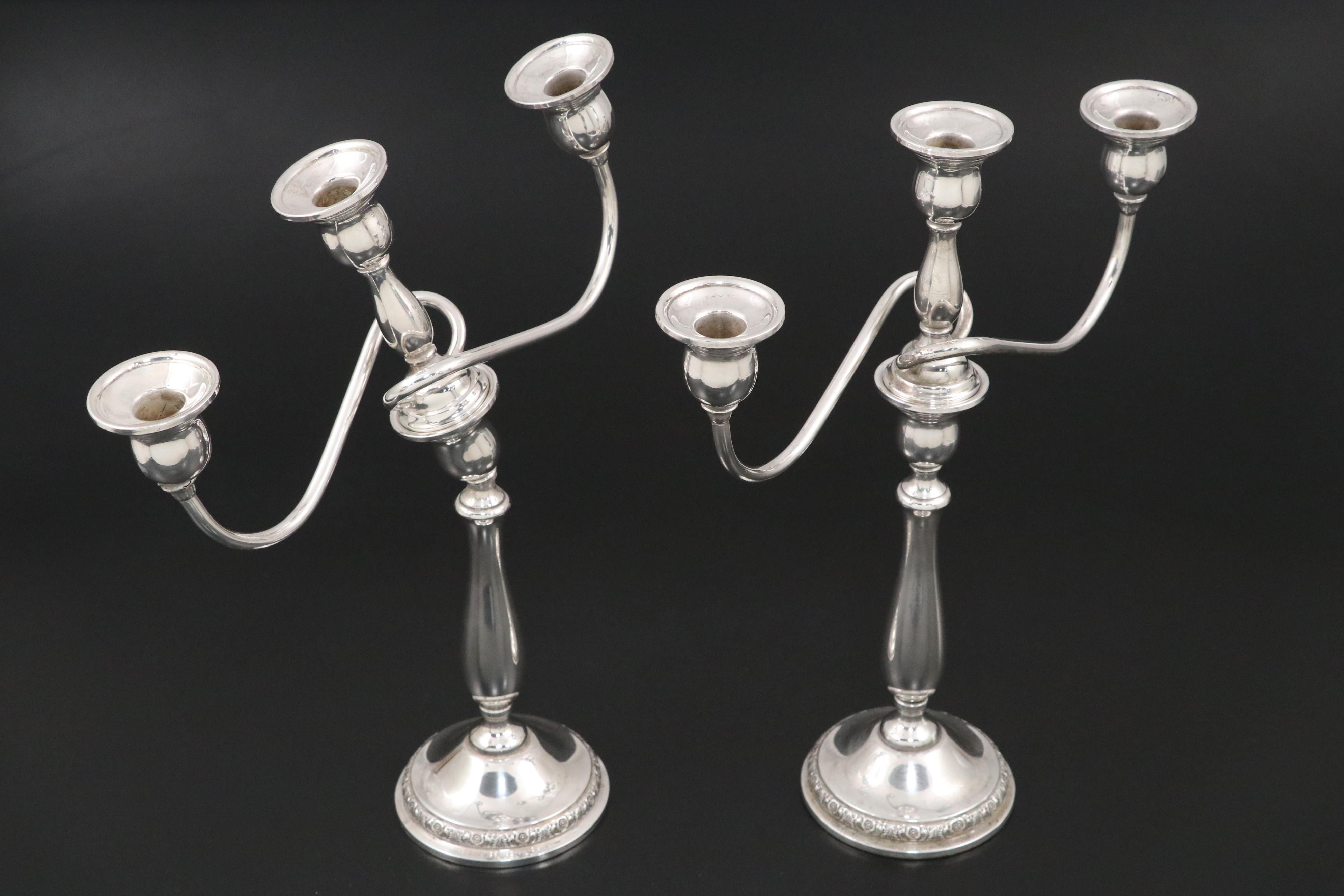 International Silver Co. "Prelude" and Other Weighted Sterling Candelabras