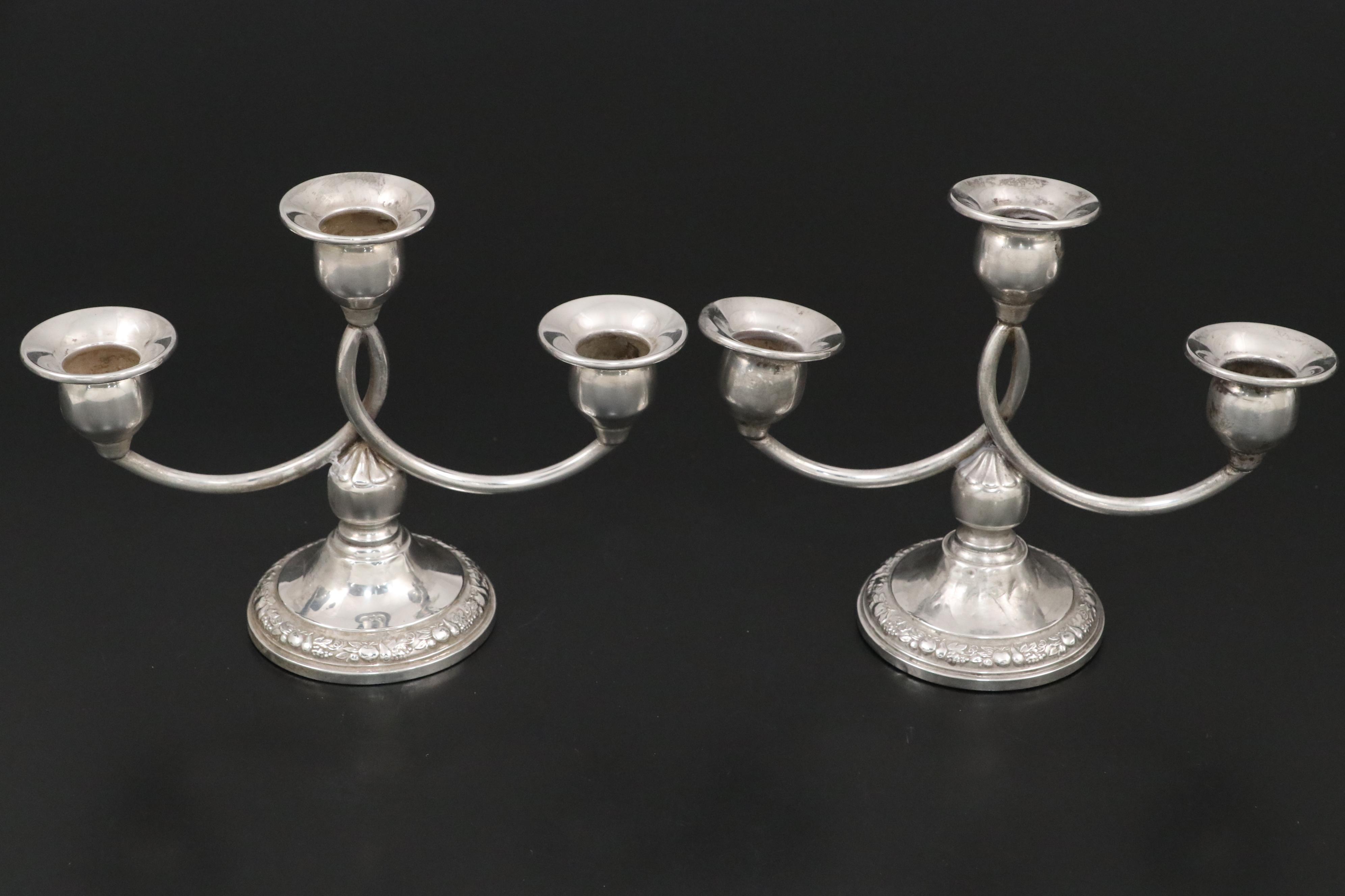 International Silver Co. "Prelude" and Other Weighted Sterling Candelabras