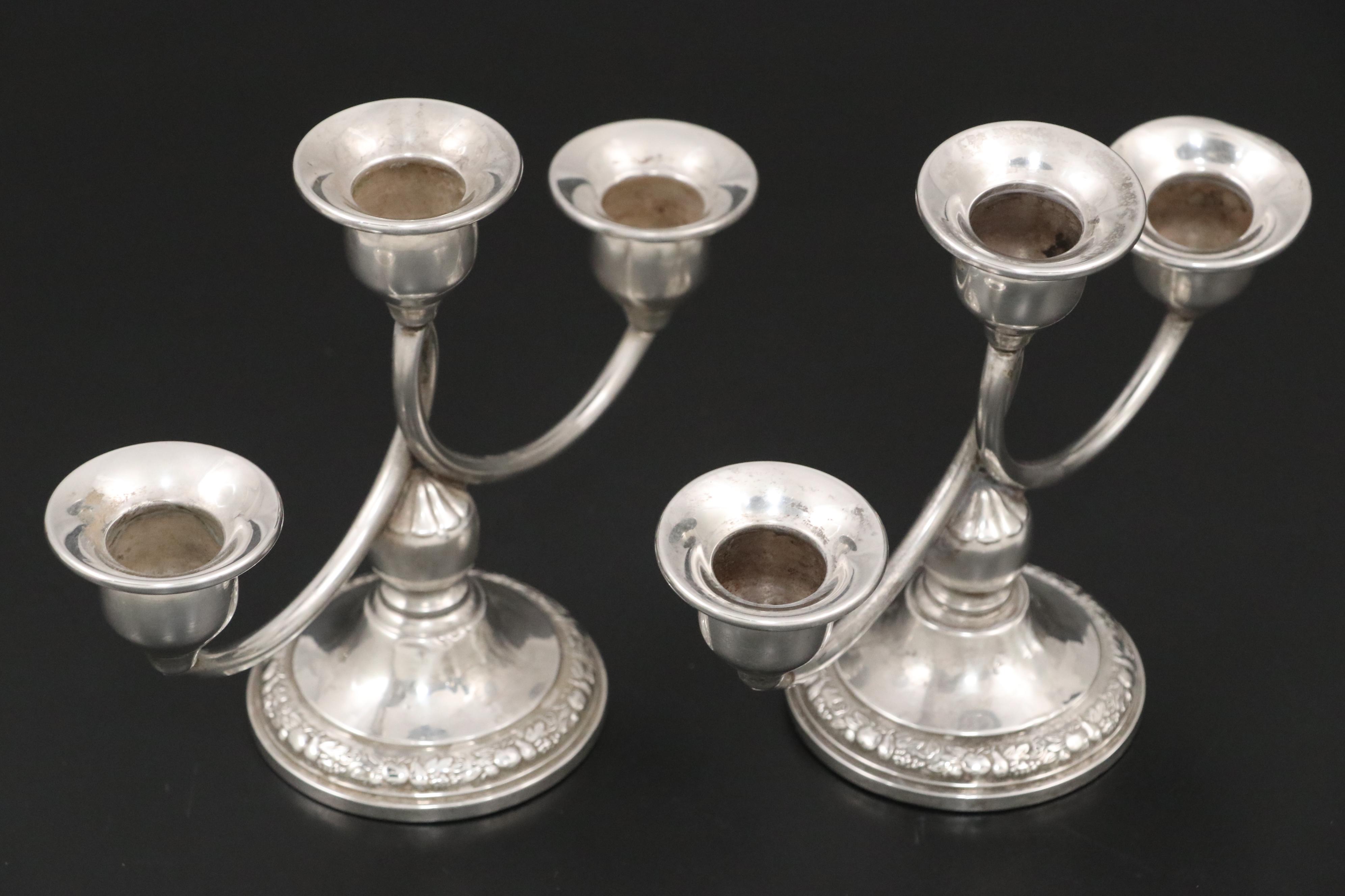 International Silver Co. "Prelude" and Other Weighted Sterling Candelabras