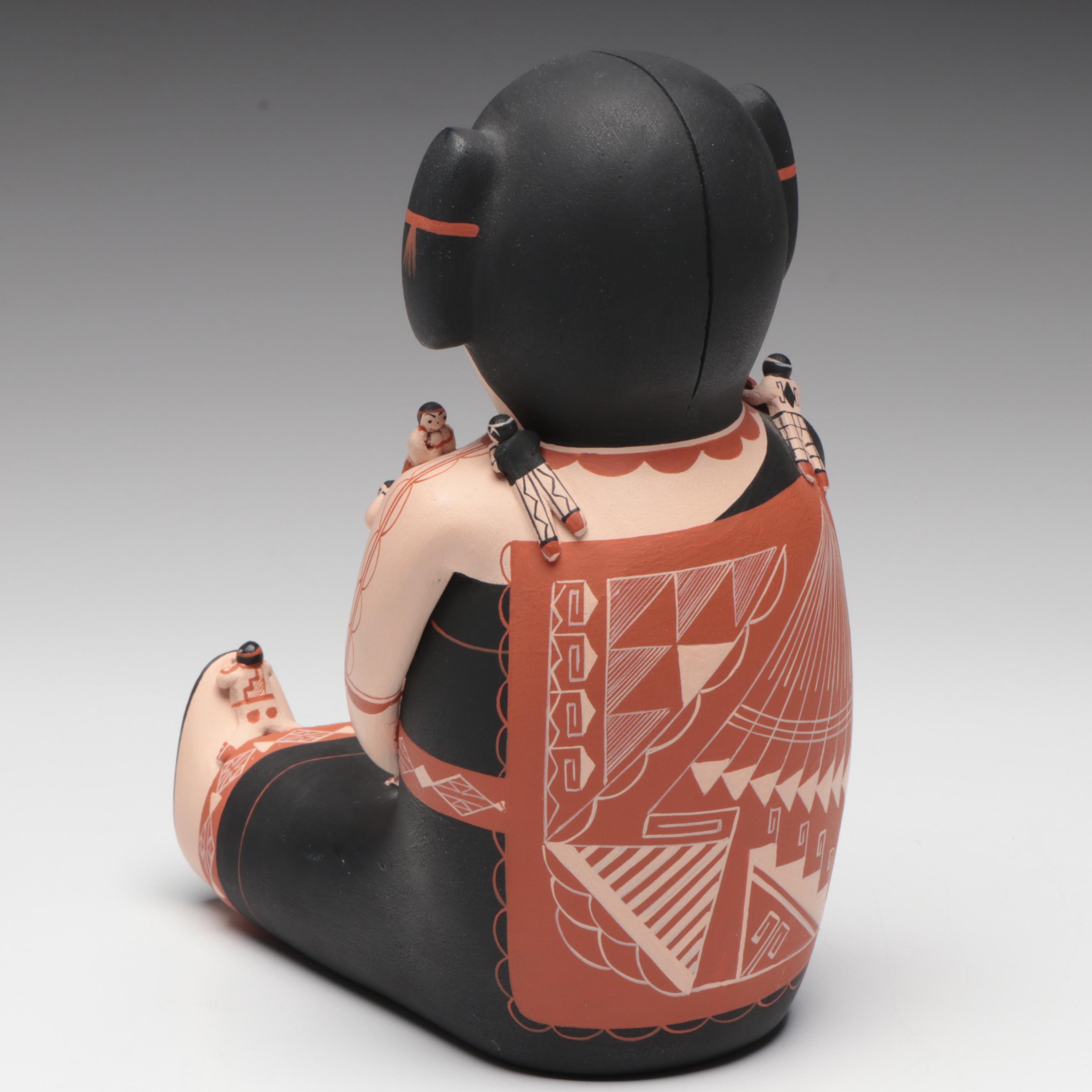 Dena M. Suina Cochiti Pueblo Painted Clay Storyteller Figure
