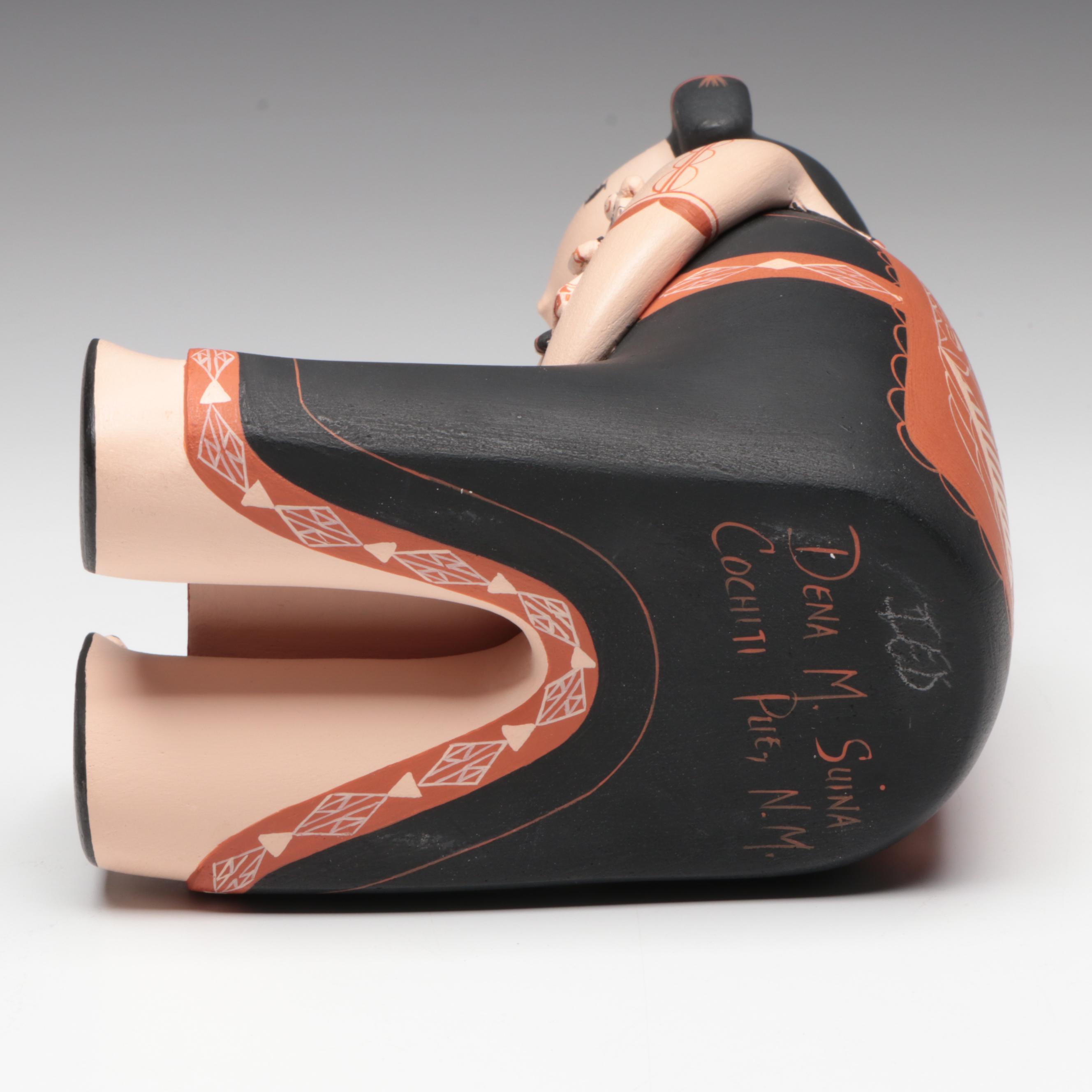 Dena M. Suina Cochiti Pueblo Painted Clay Storyteller Figure