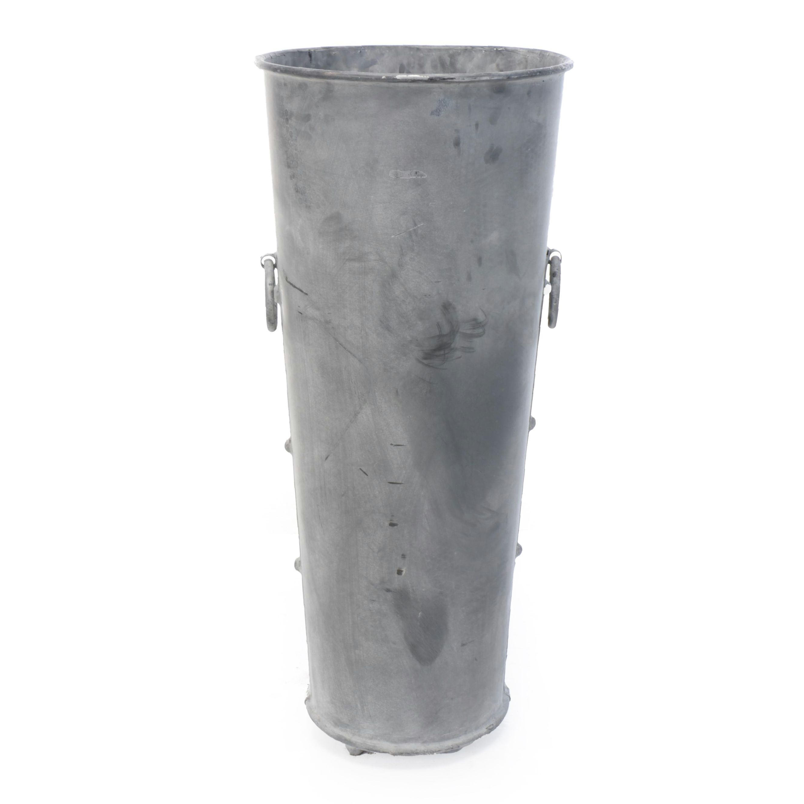 Tall Galvanized Metal Garden Planter, Contemporary