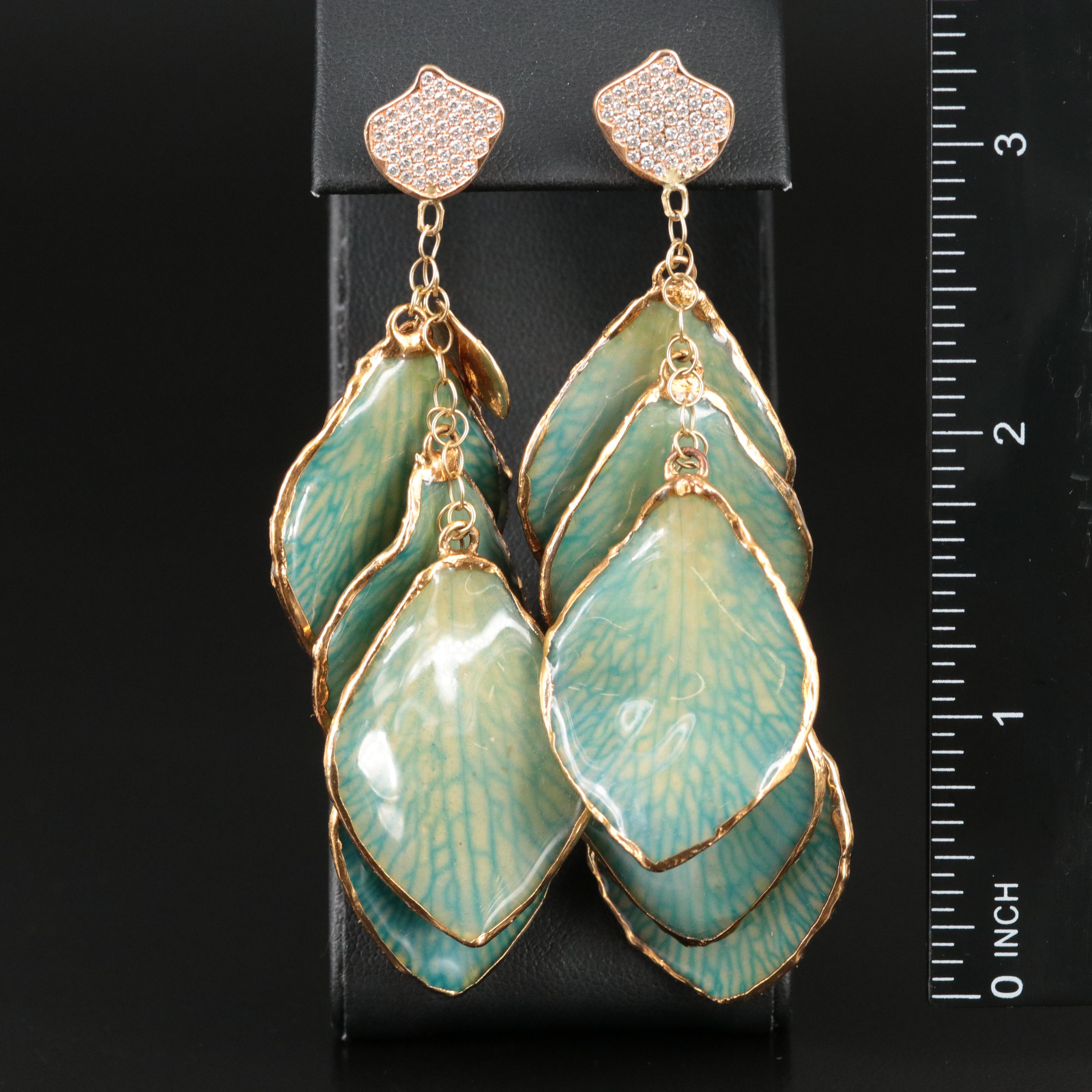 Verdi Gioielli 18K 0.56 CTW Diamond and Preserved Flower Earrings