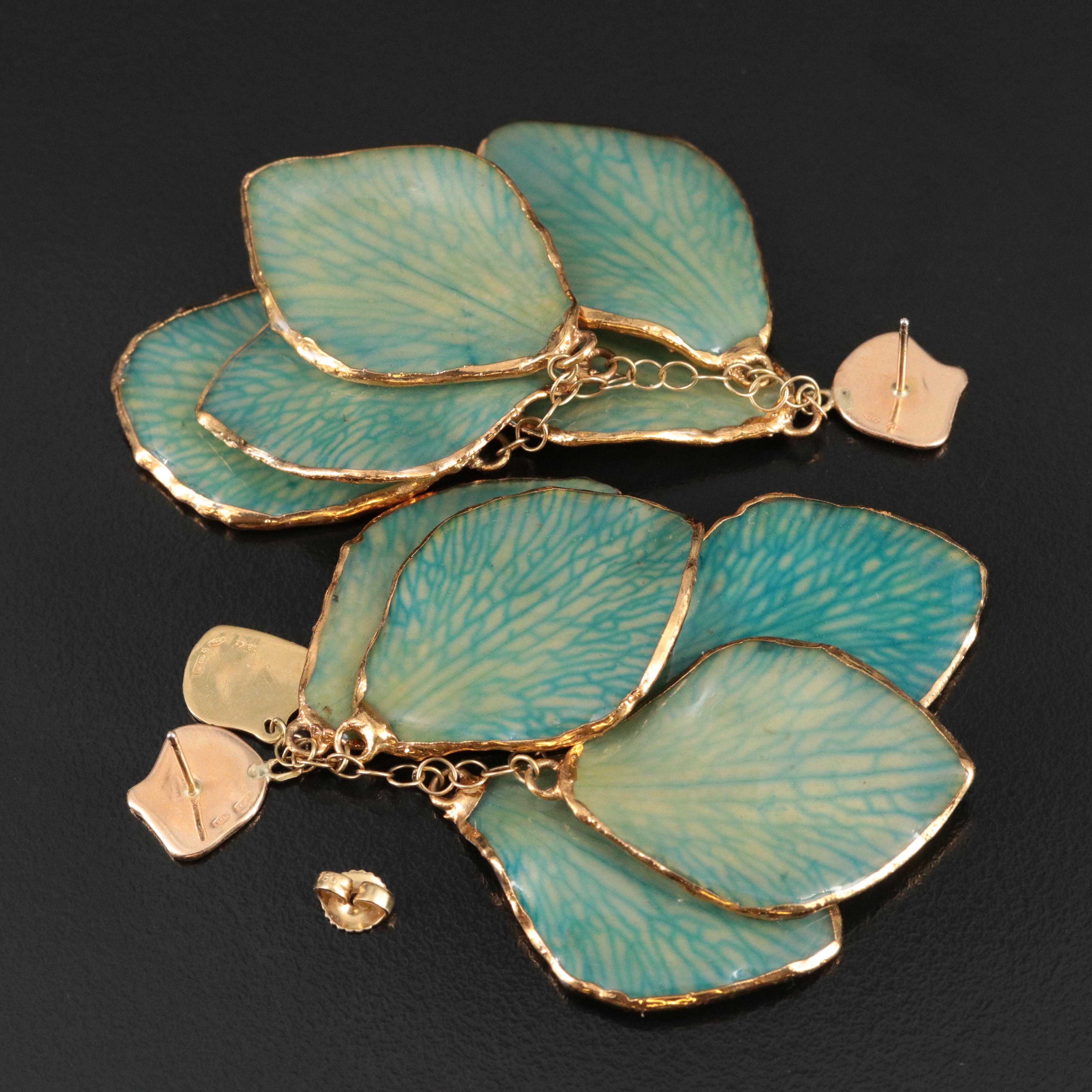 Verdi Gioielli 18K 0.56 CTW Diamond and Preserved Flower Earrings