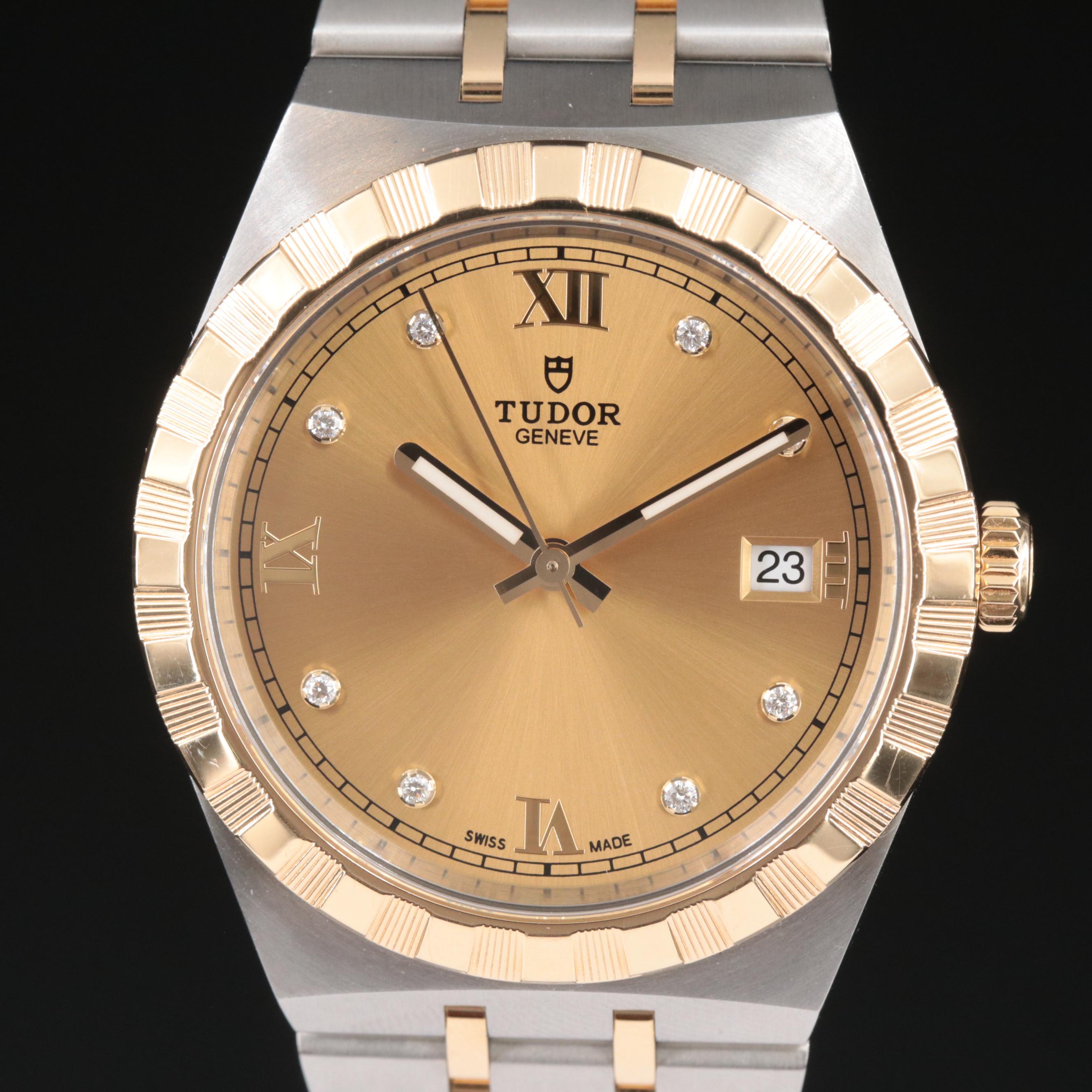Tudor Royal 28503 Diamond Set Dial Two-Tone Watch