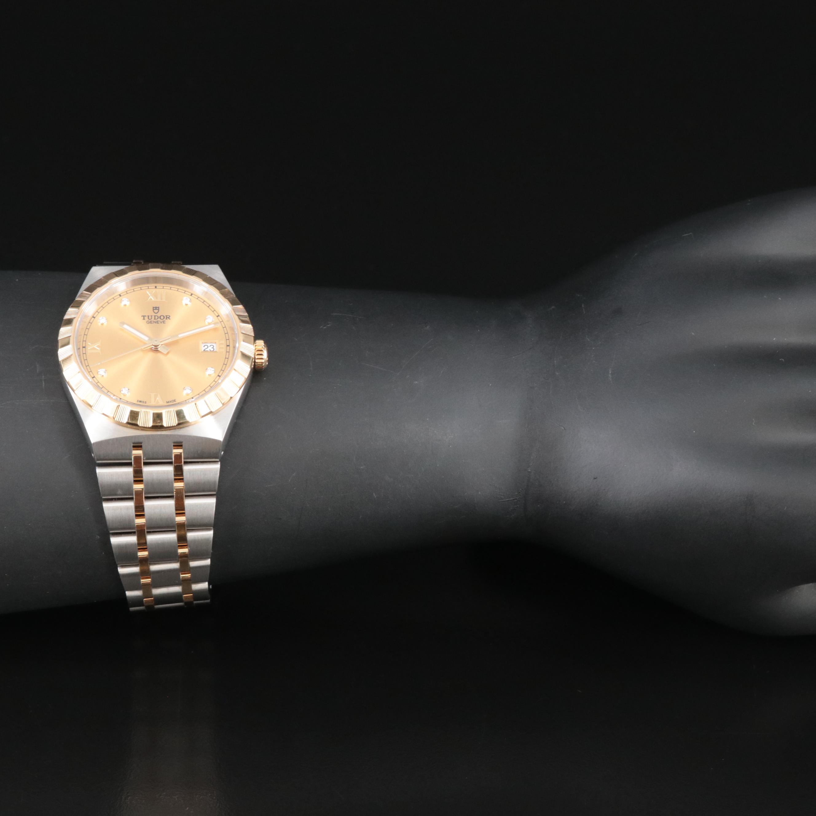 Tudor Royal 28503 Diamond Set Dial Two-Tone Watch