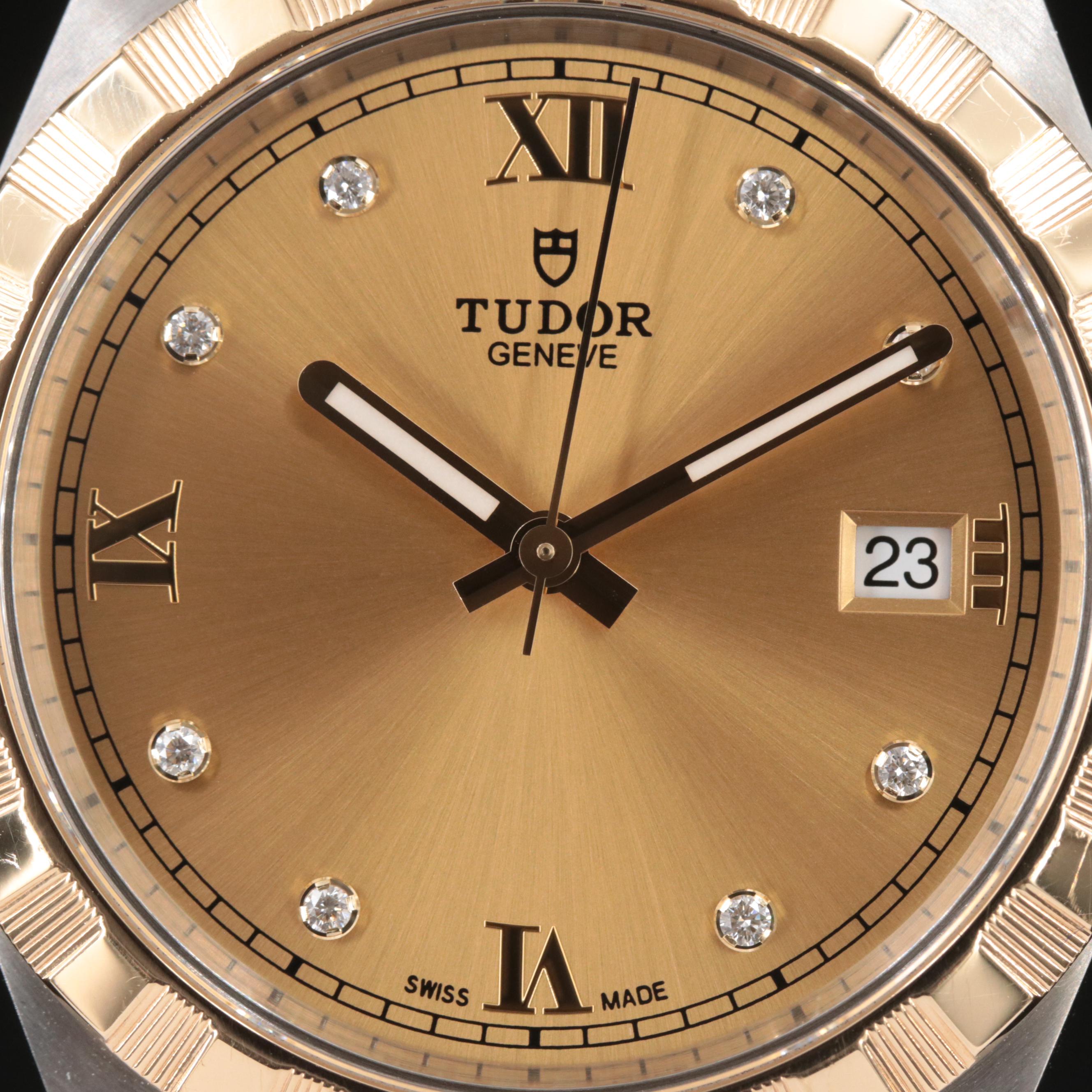 Tudor Royal 28503 Diamond Set Dial Two-Tone Watch