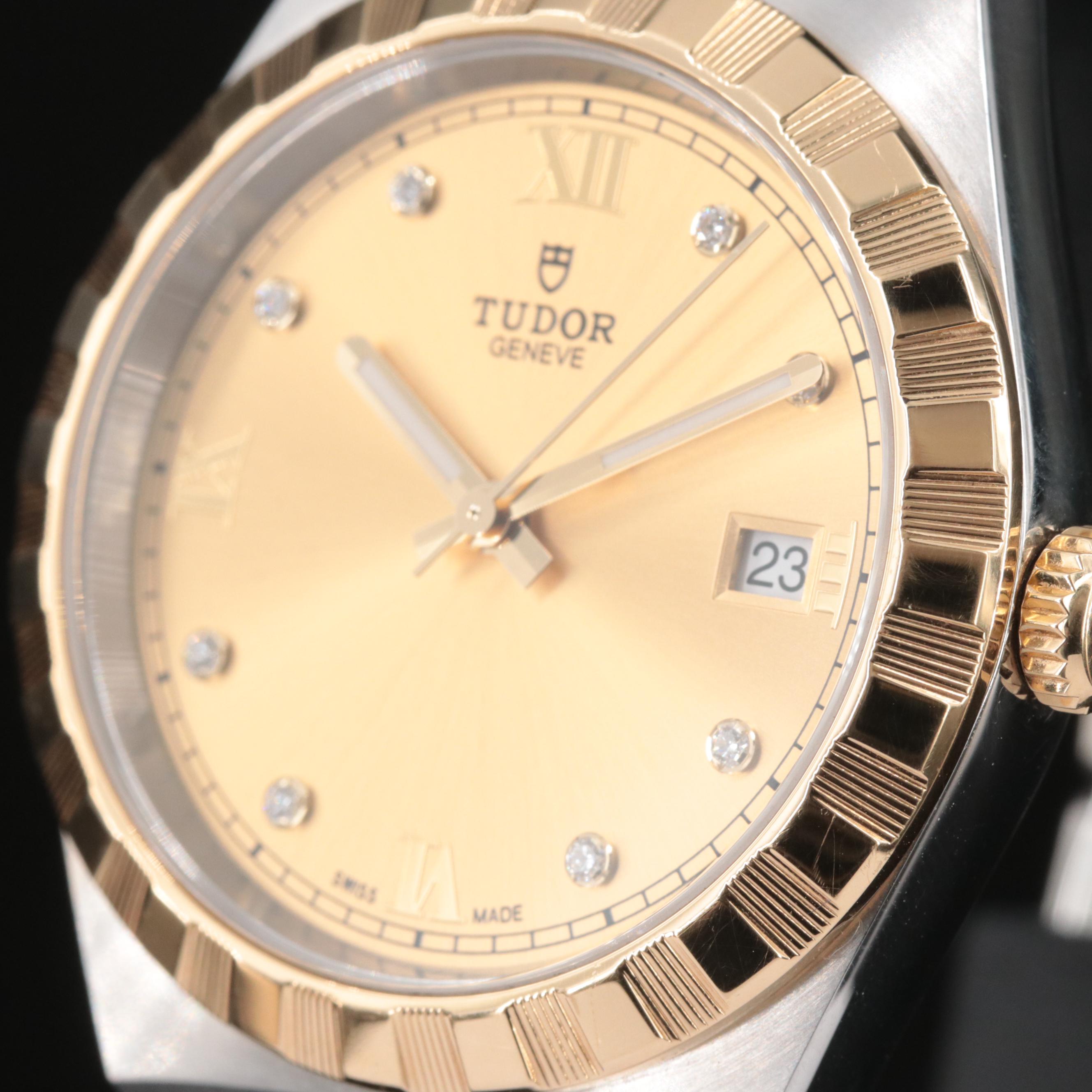 Tudor Royal 28503 Diamond Set Dial Two-Tone Watch
