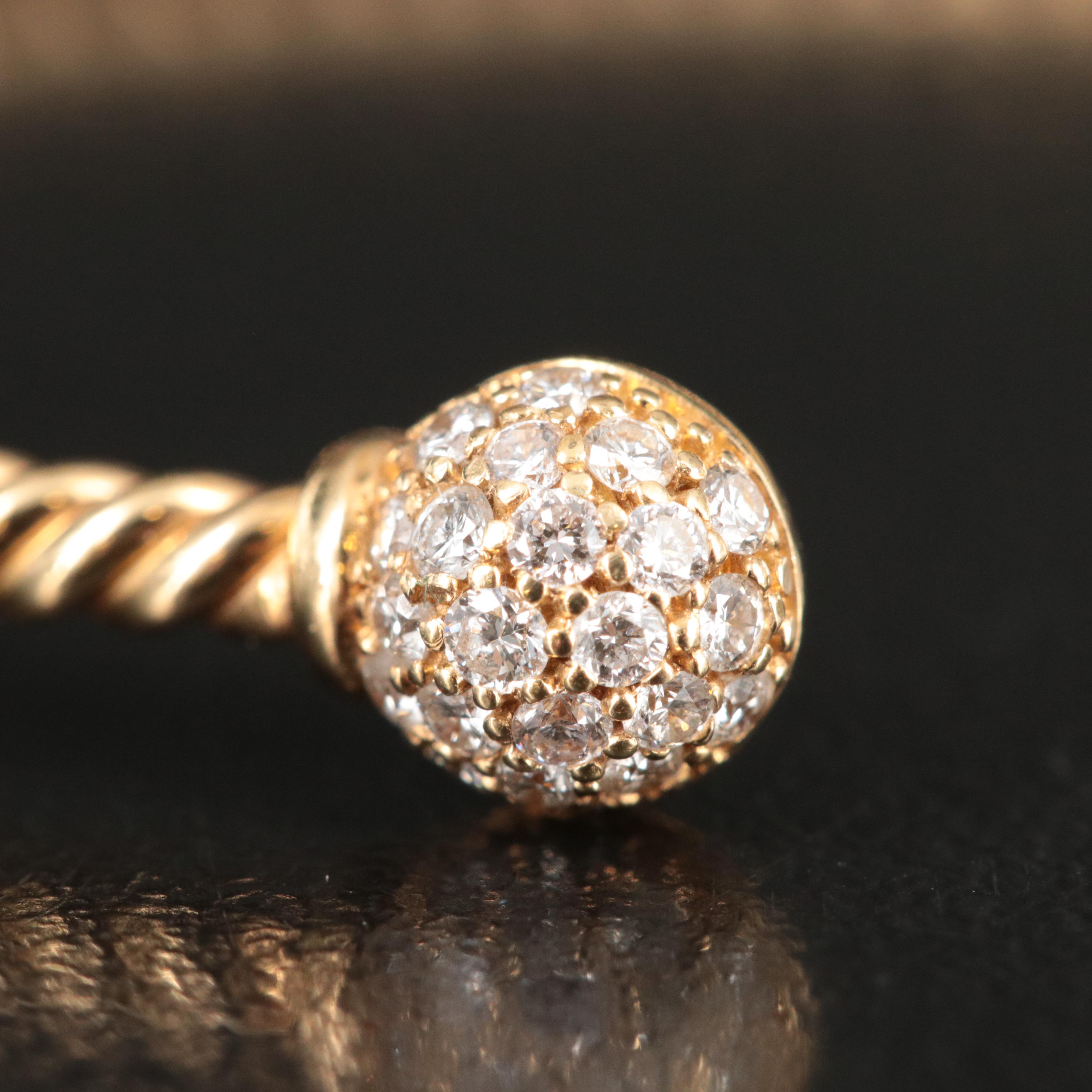 David Yurman Solari Cablespira 18K 0.34 CTW Diamond Flex Bracelet