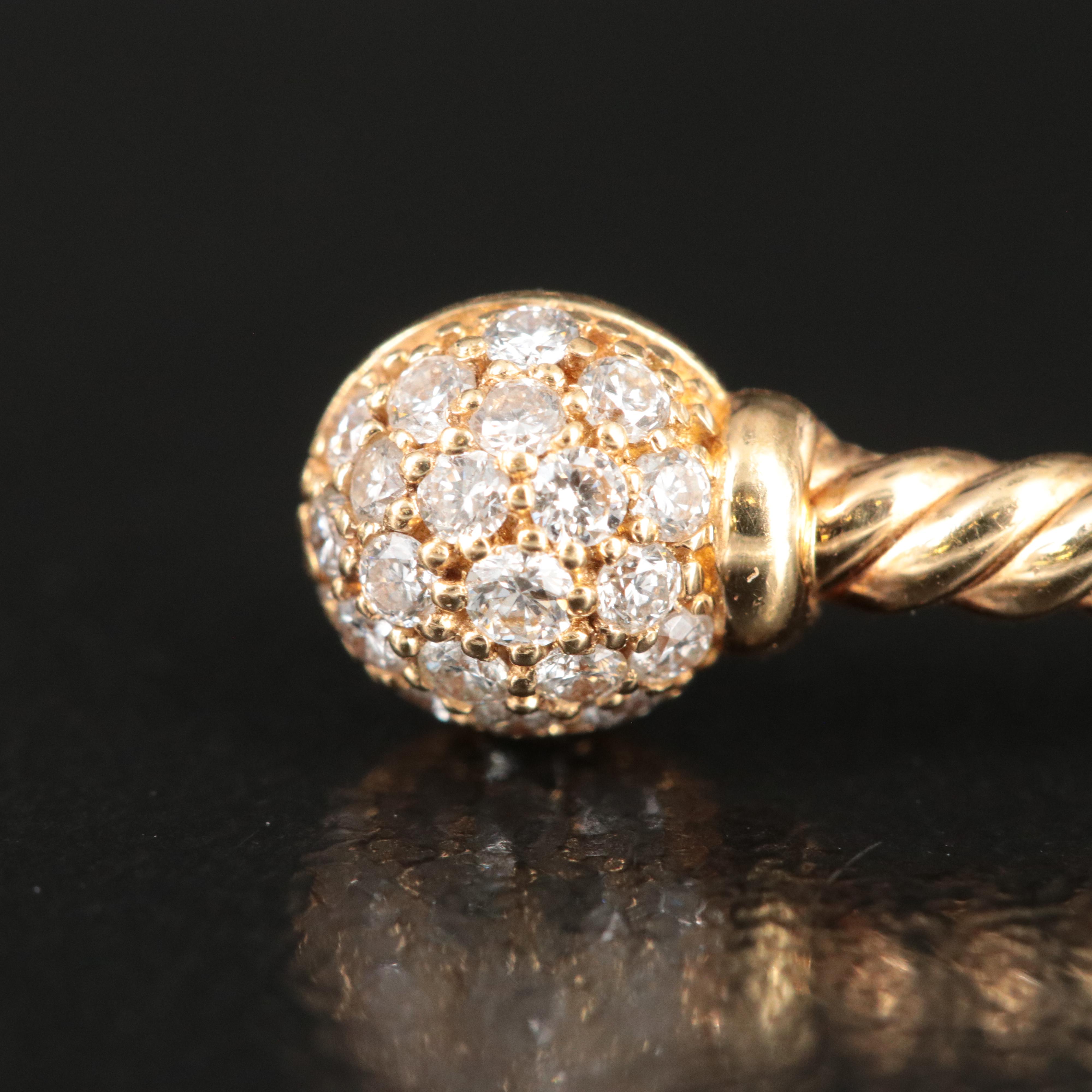 David Yurman Solari Cablespira 18K 0.34 CTW Diamond Flex Bracelet