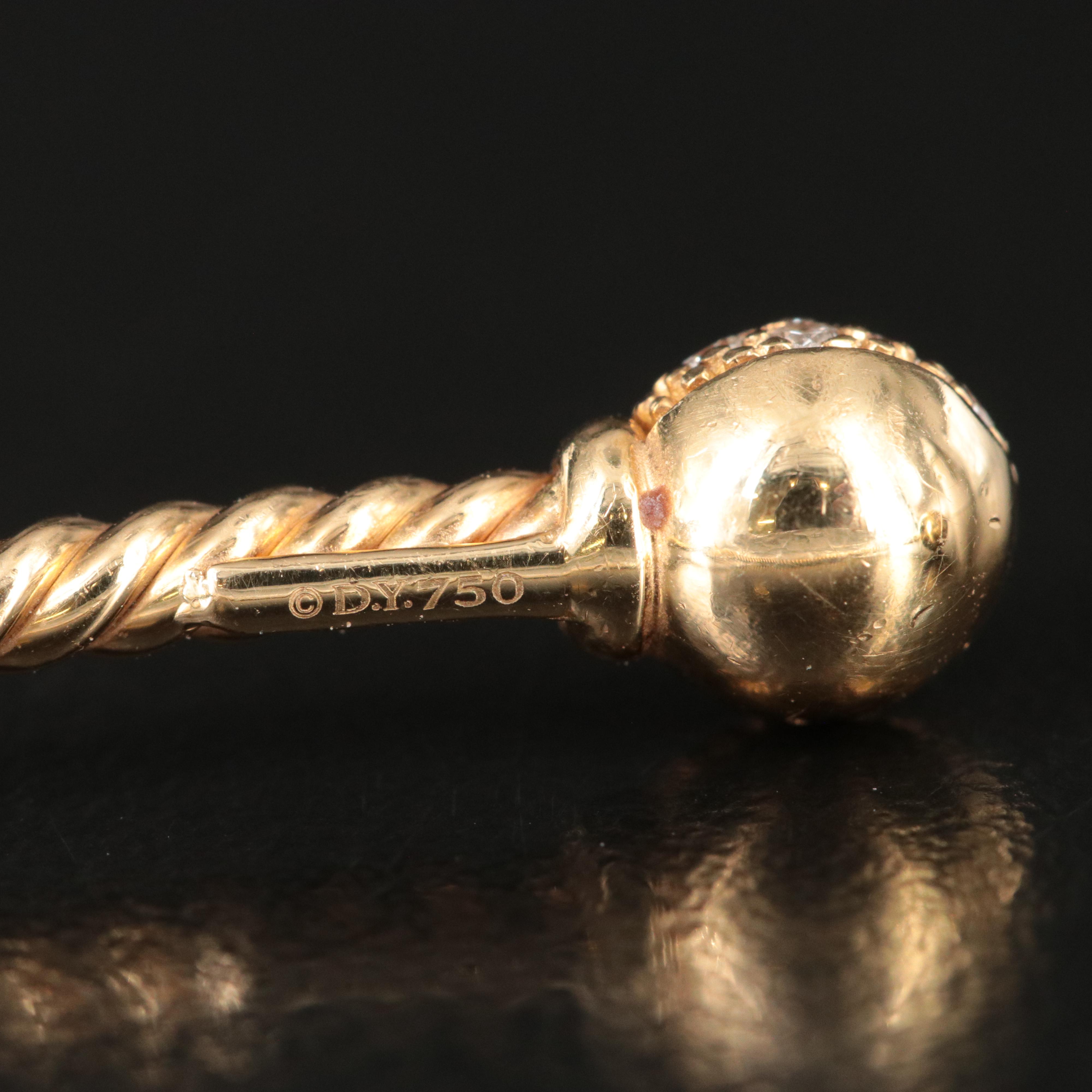 David Yurman Solari Cablespira 18K 0.34 CTW Diamond Flex Bracelet