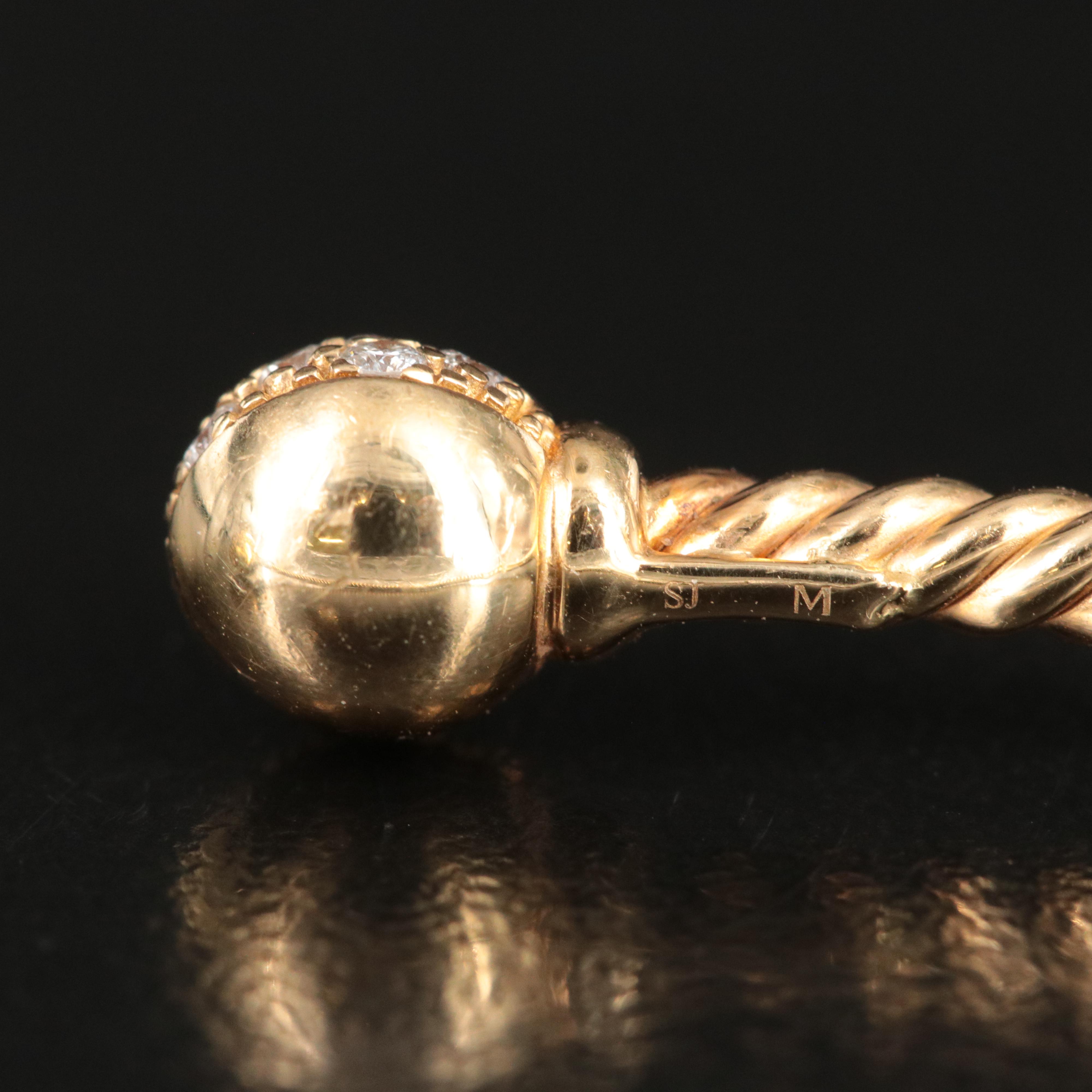 David Yurman Solari Cablespira 18K 0.34 CTW Diamond Flex Bracelet