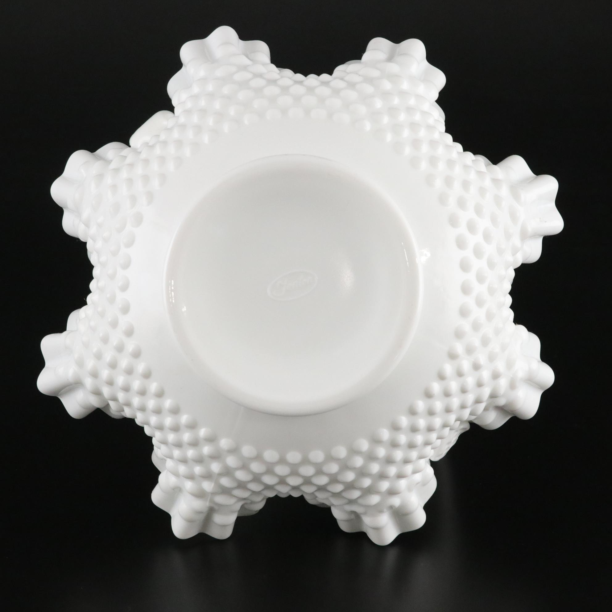 Fenton Milk Glass Basket and Hand-Painted Vases with Anchor Hocking Glass & More