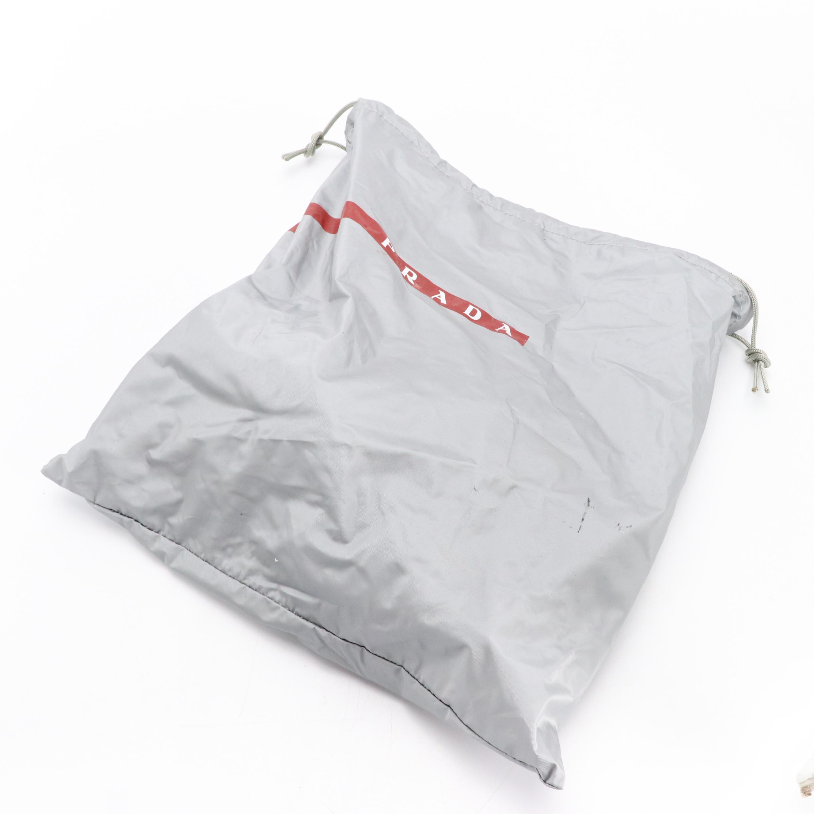 Prada Sport Black & White Leather Buckle Strap Low-Heeled Sandals