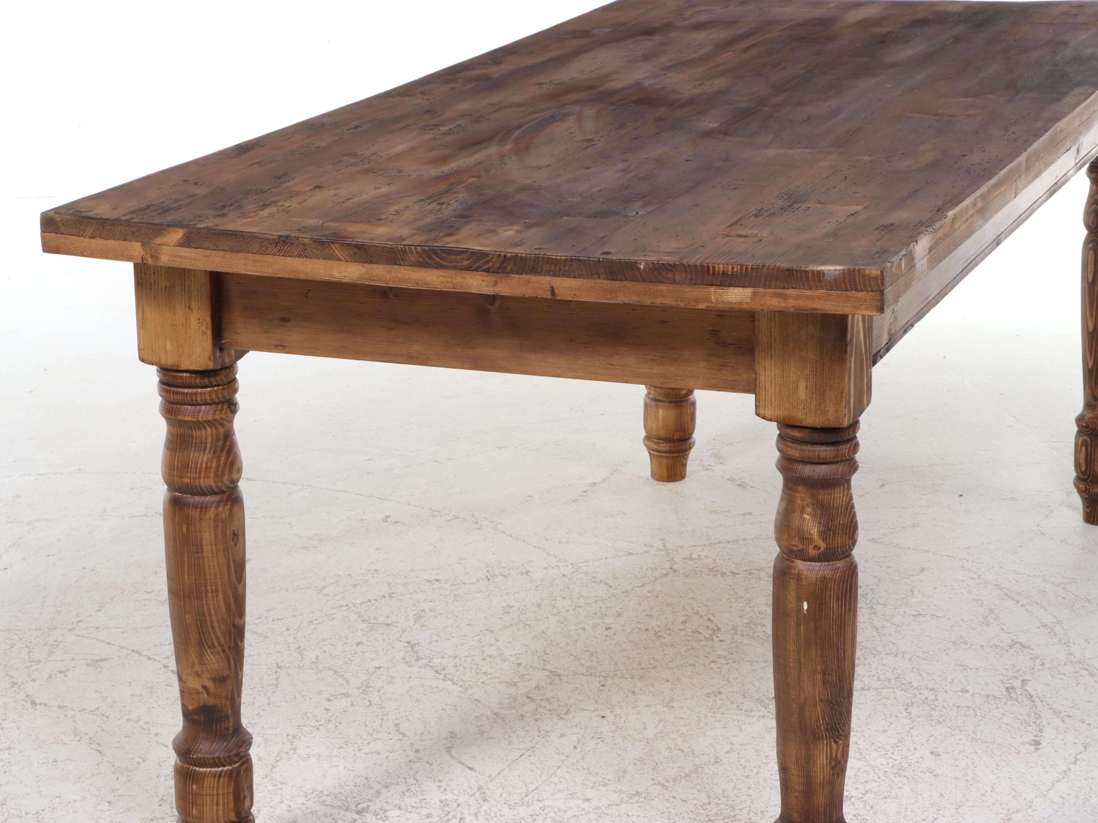 French Provincial Style Oak Harvest Table