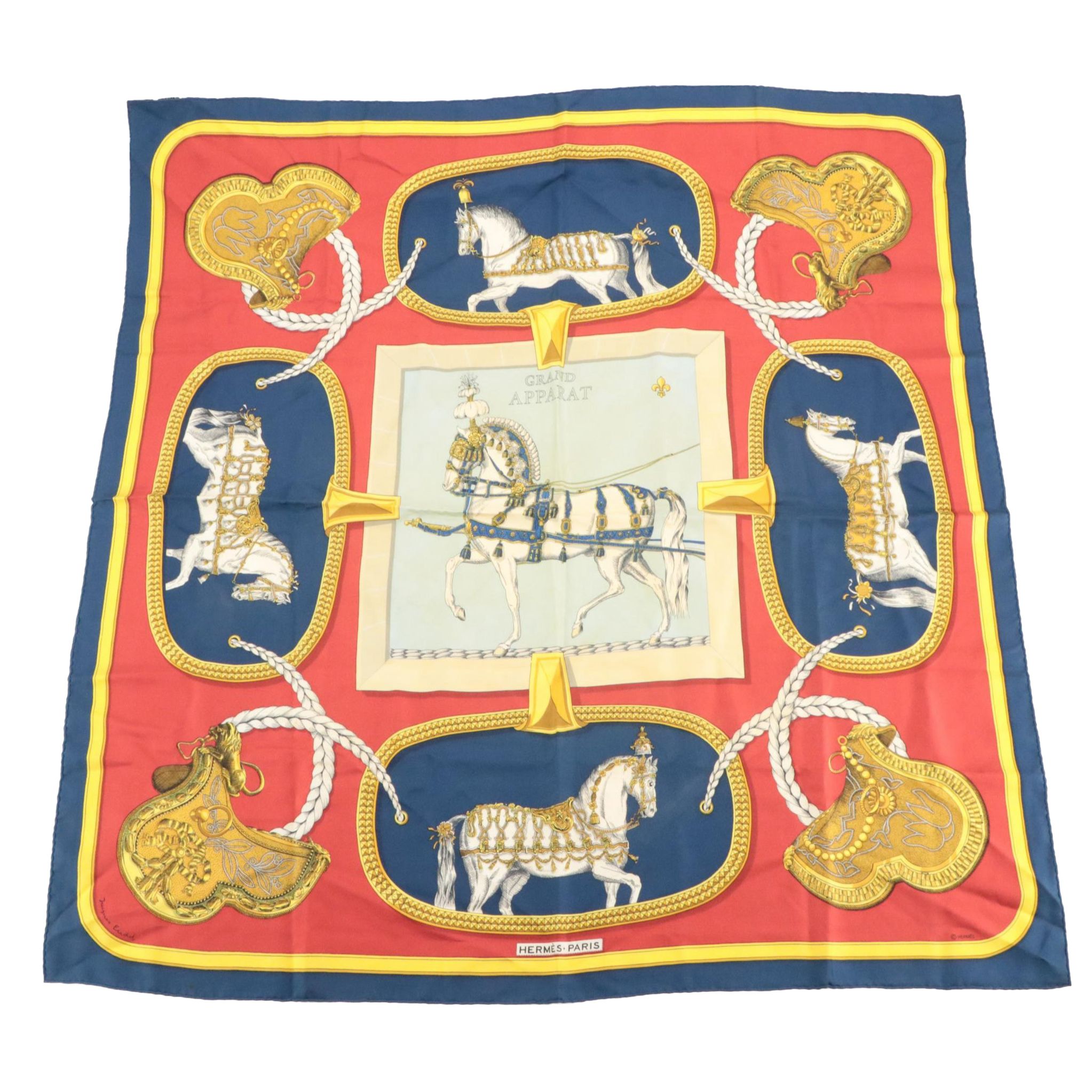 Hermès "Grand Apparat" Silk Twill Scarf 90