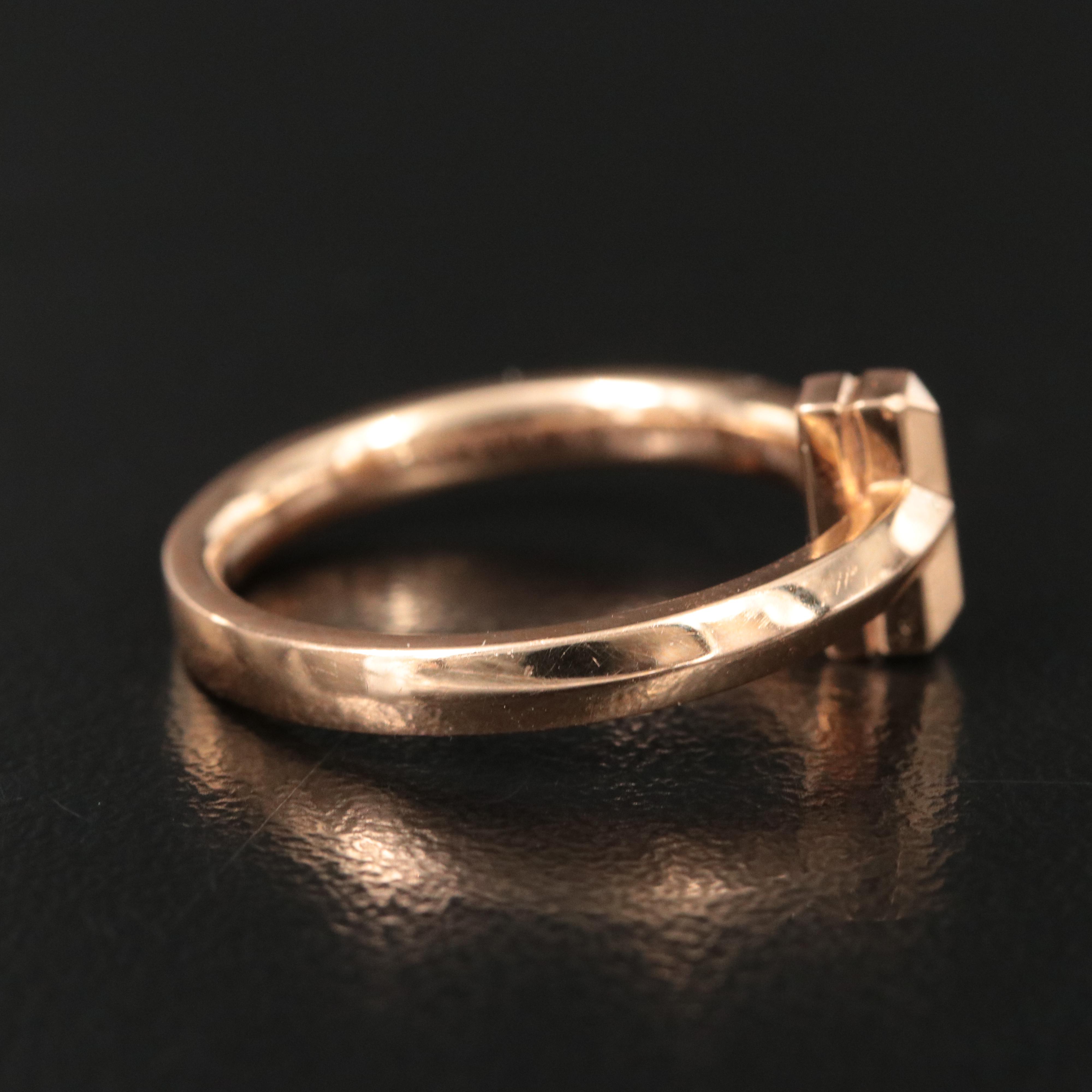 Tiffany & Co. Tiffany T T1 18K Rose Gold Ring with Diamond Accents