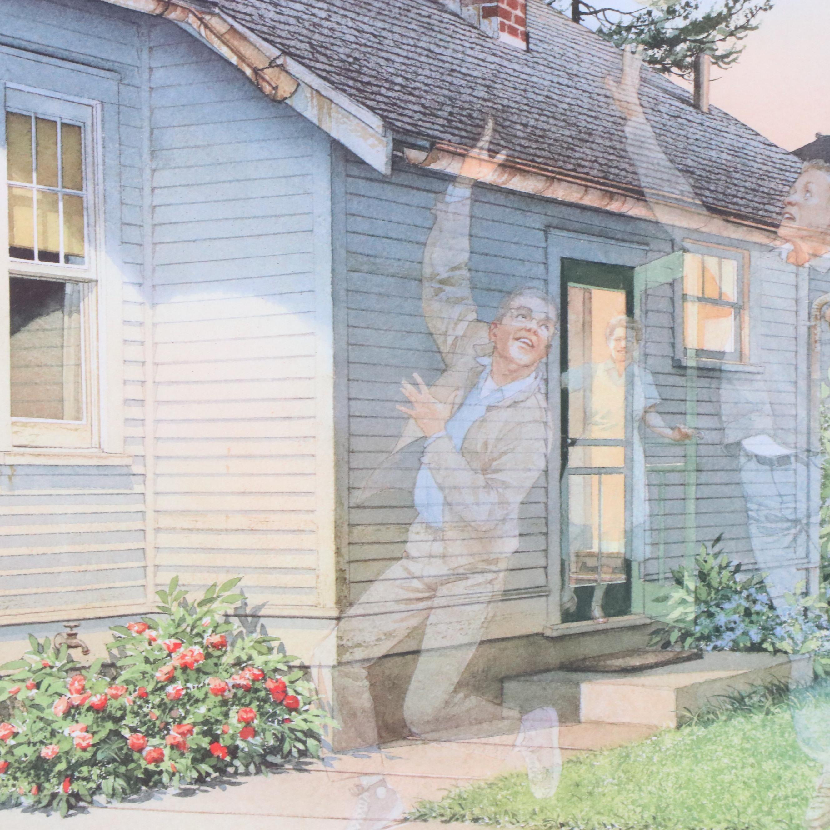 Charles L. Peterson Offset Lithograph "One on One"