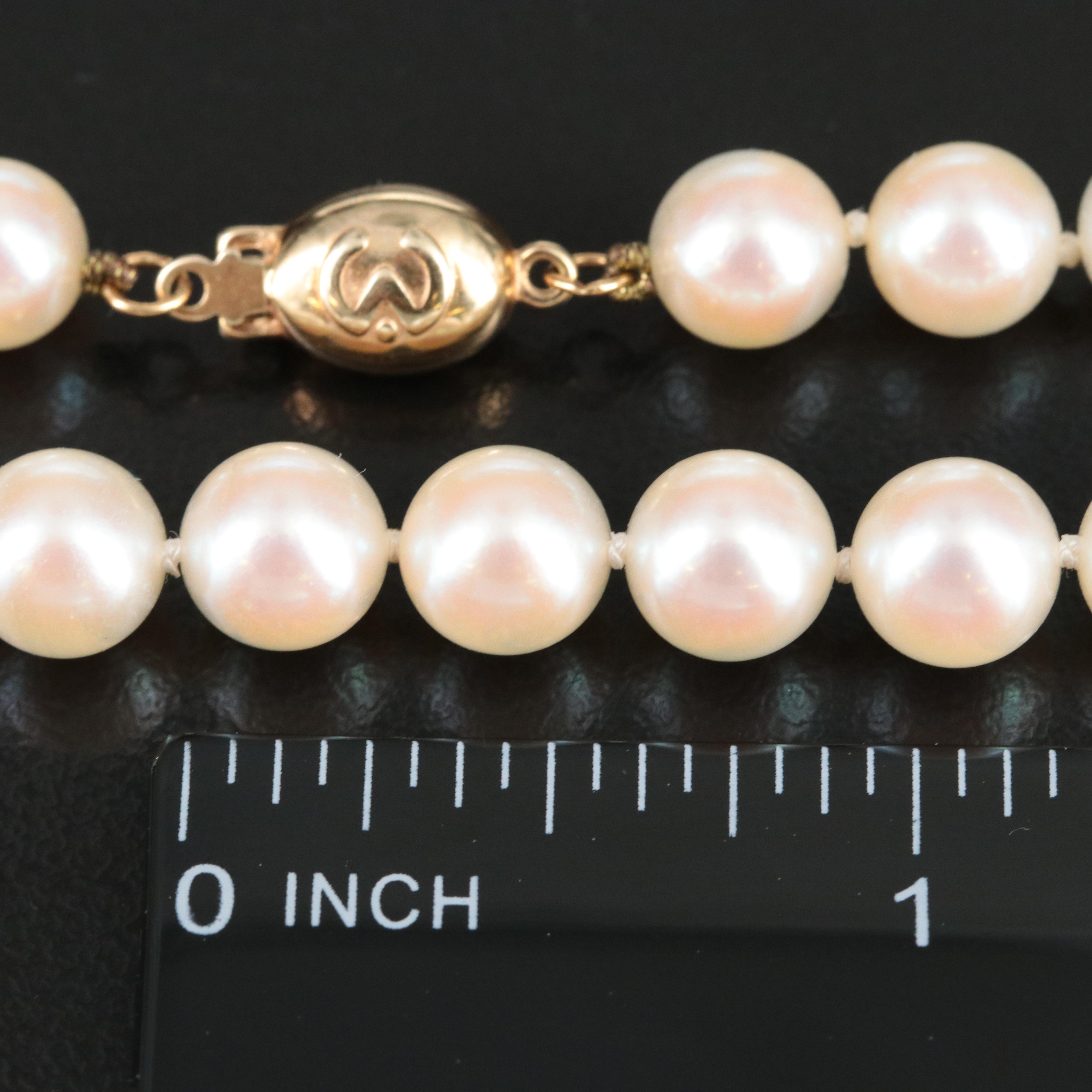 JKA Pearl Necklace with 14K Clasp and Additional Pearls