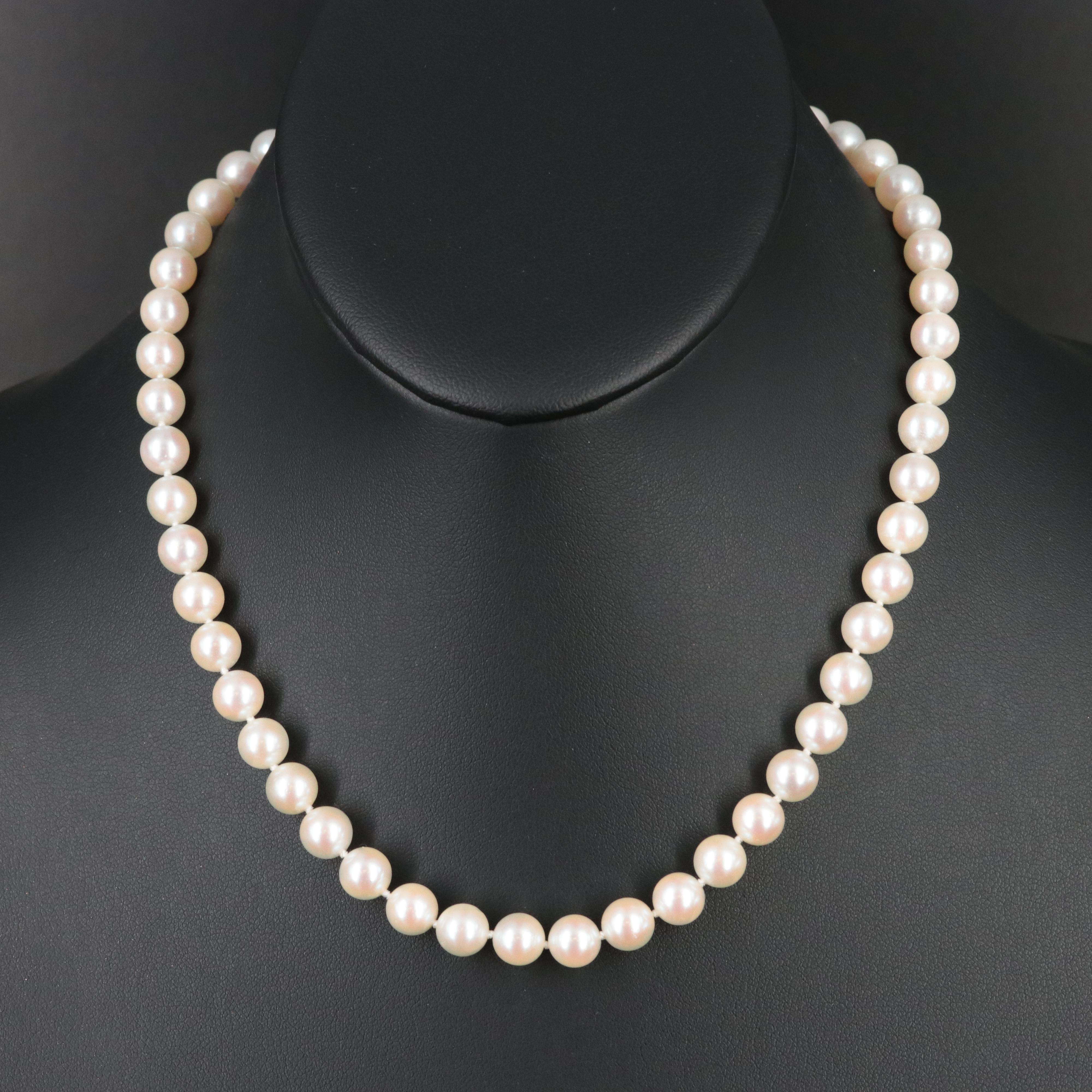 JKA Pearl Necklace with 14K Clasp and Additional Pearls