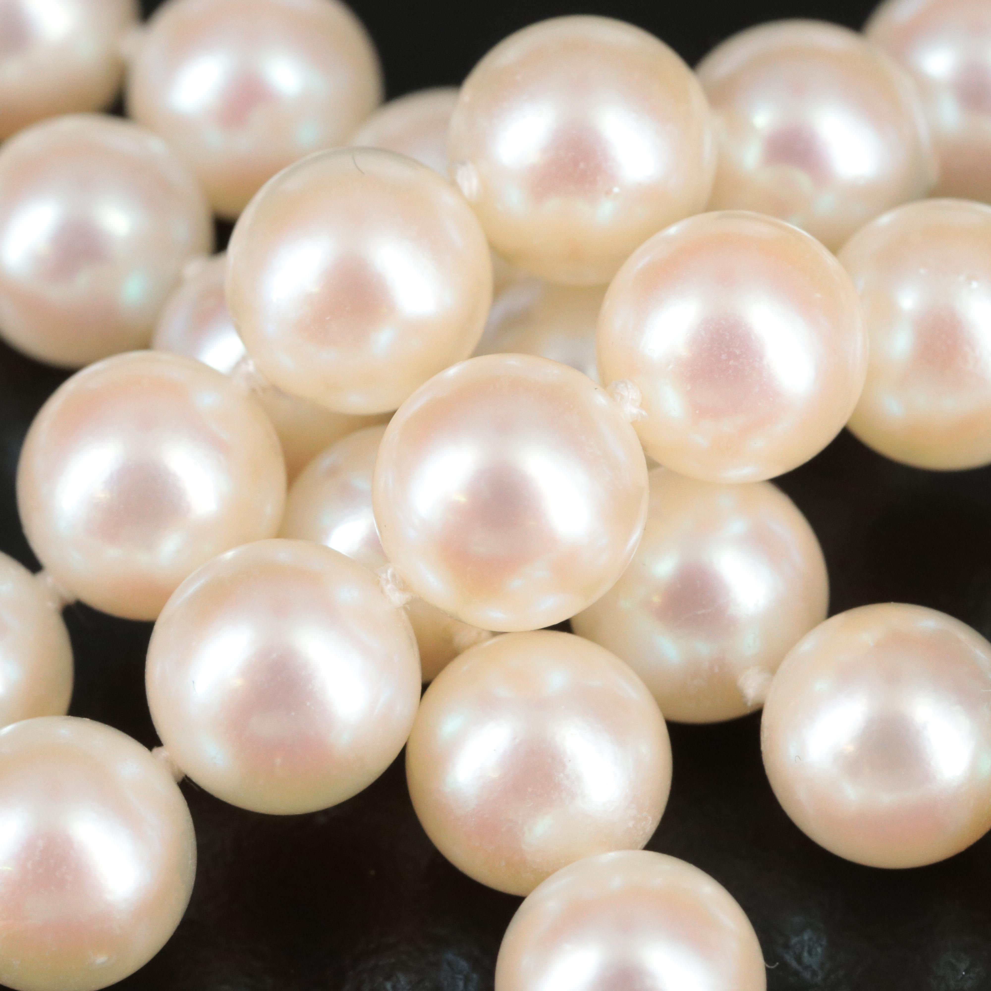 JKA Pearl Necklace with 14K Clasp and Additional Pearls
