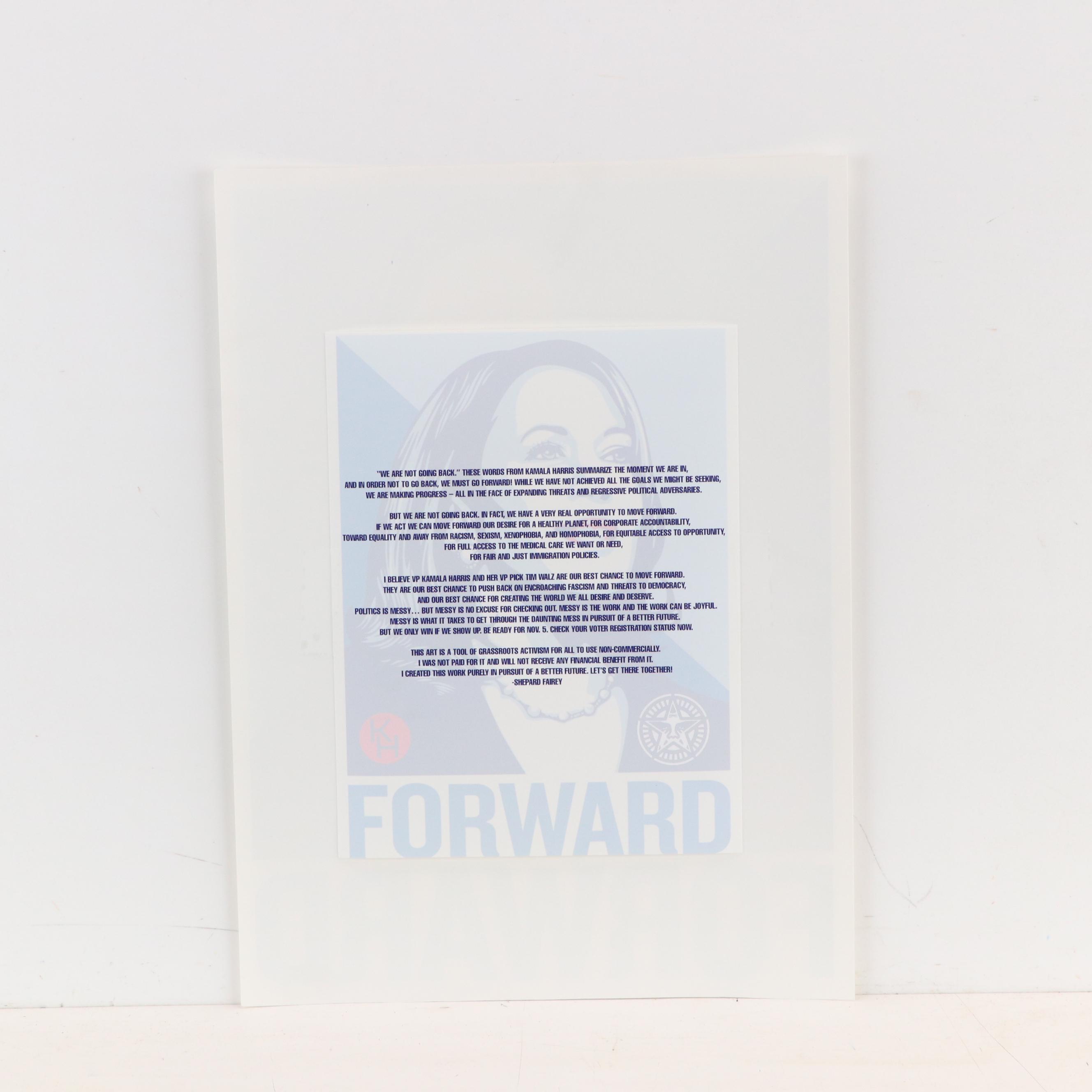 Shepard Fairey Digital Print of Kamala Harris "Forward," 2024