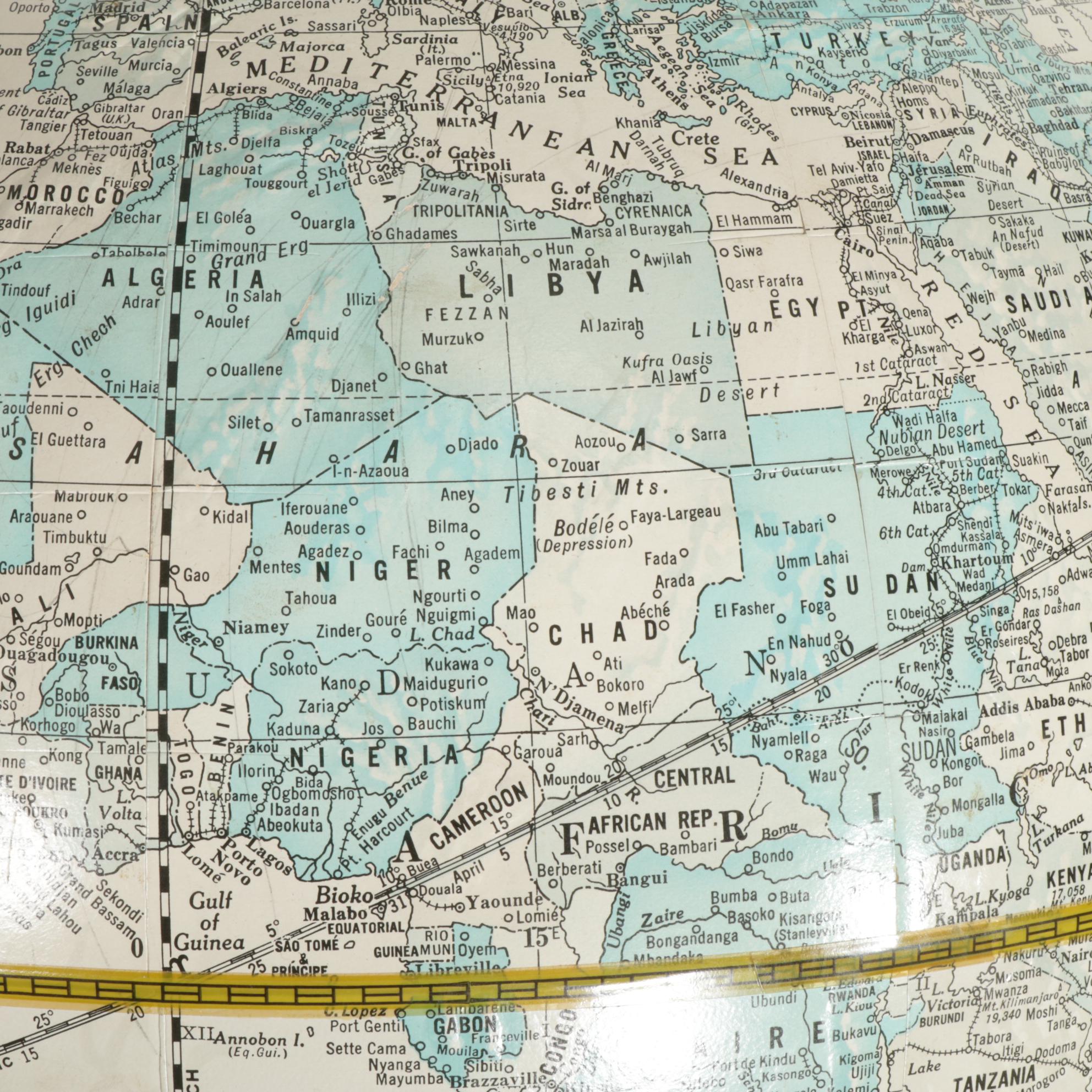 Cram's Imperial World Globe with Brass Stand, 21st Century