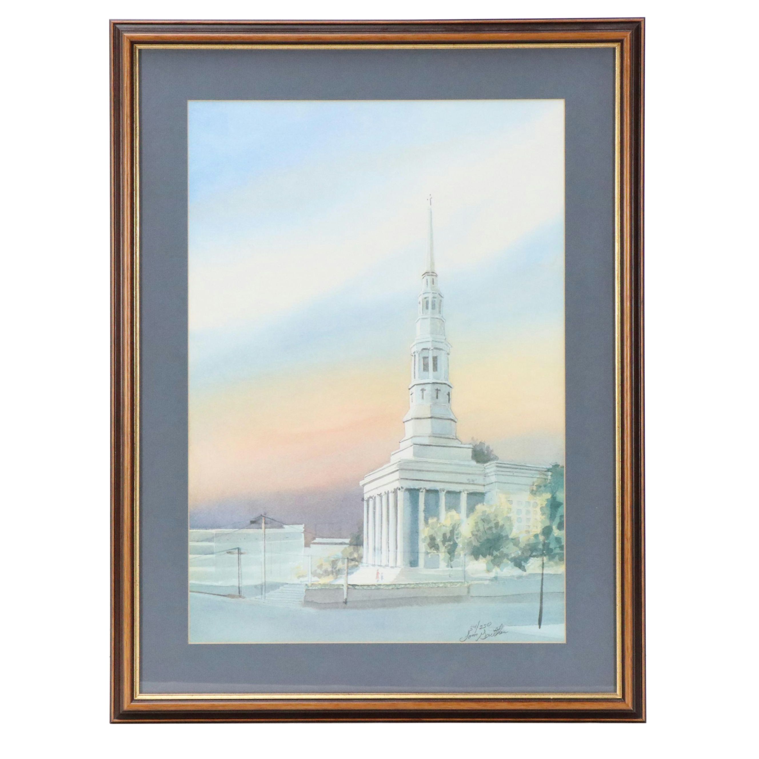 Tom Gaither Offset Lithograph "A Graceful White Angel"