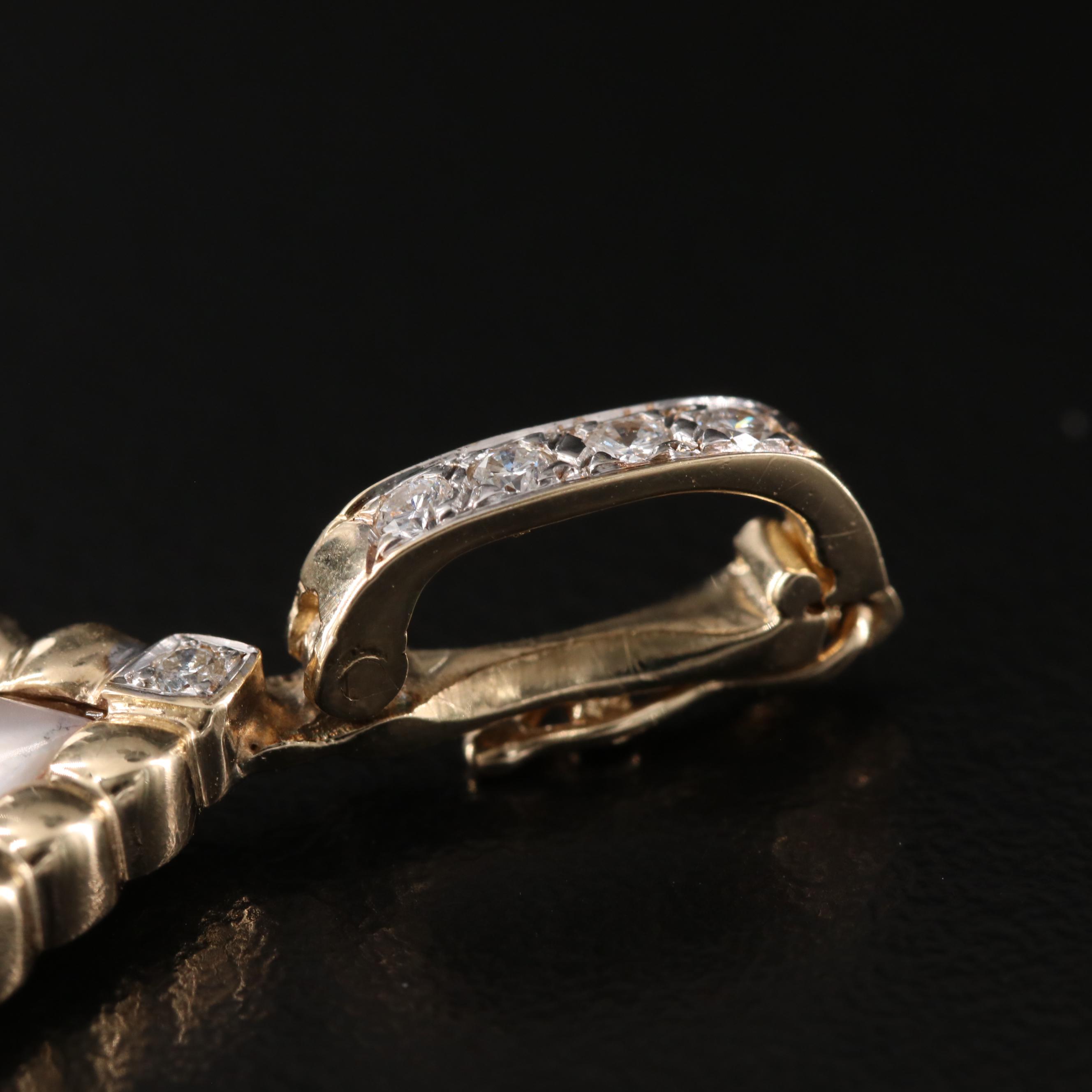 14K Mabé Pearl and Diamond Drop Enhancer Pendant