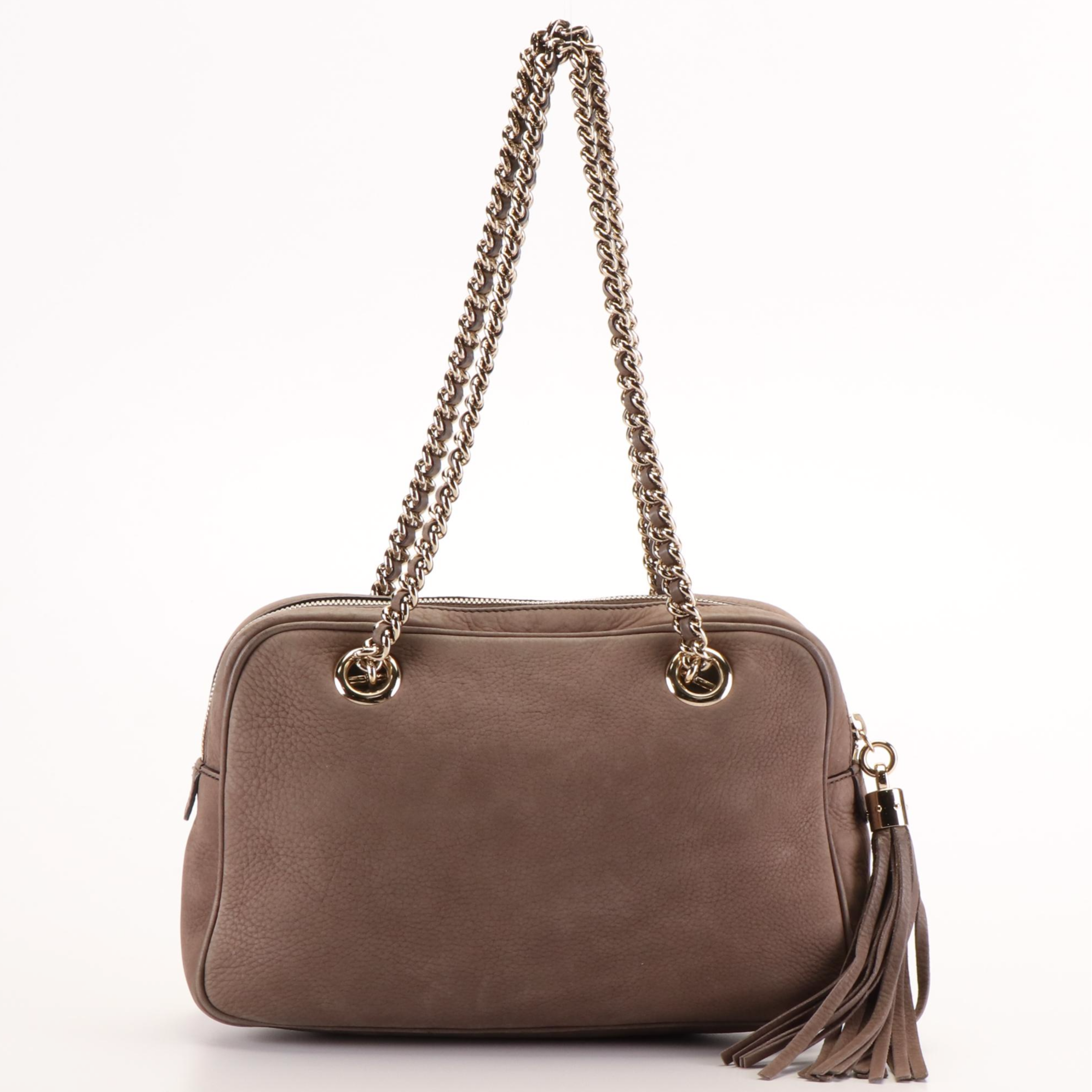 Gucci Soho Chain Zip Shoulder Bag in Nubuck Leather