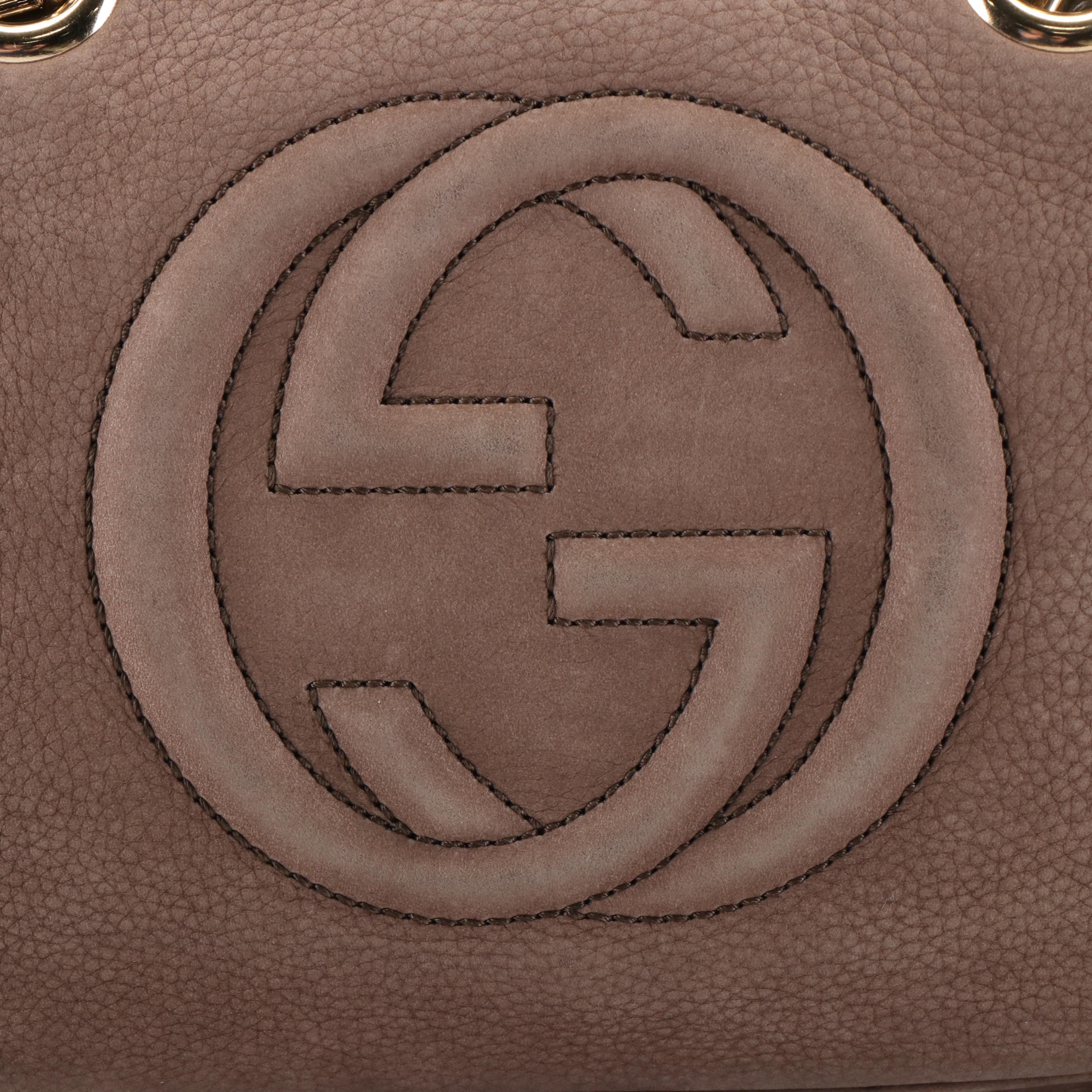 Gucci Soho Chain Zip Shoulder Bag in Nubuck Leather