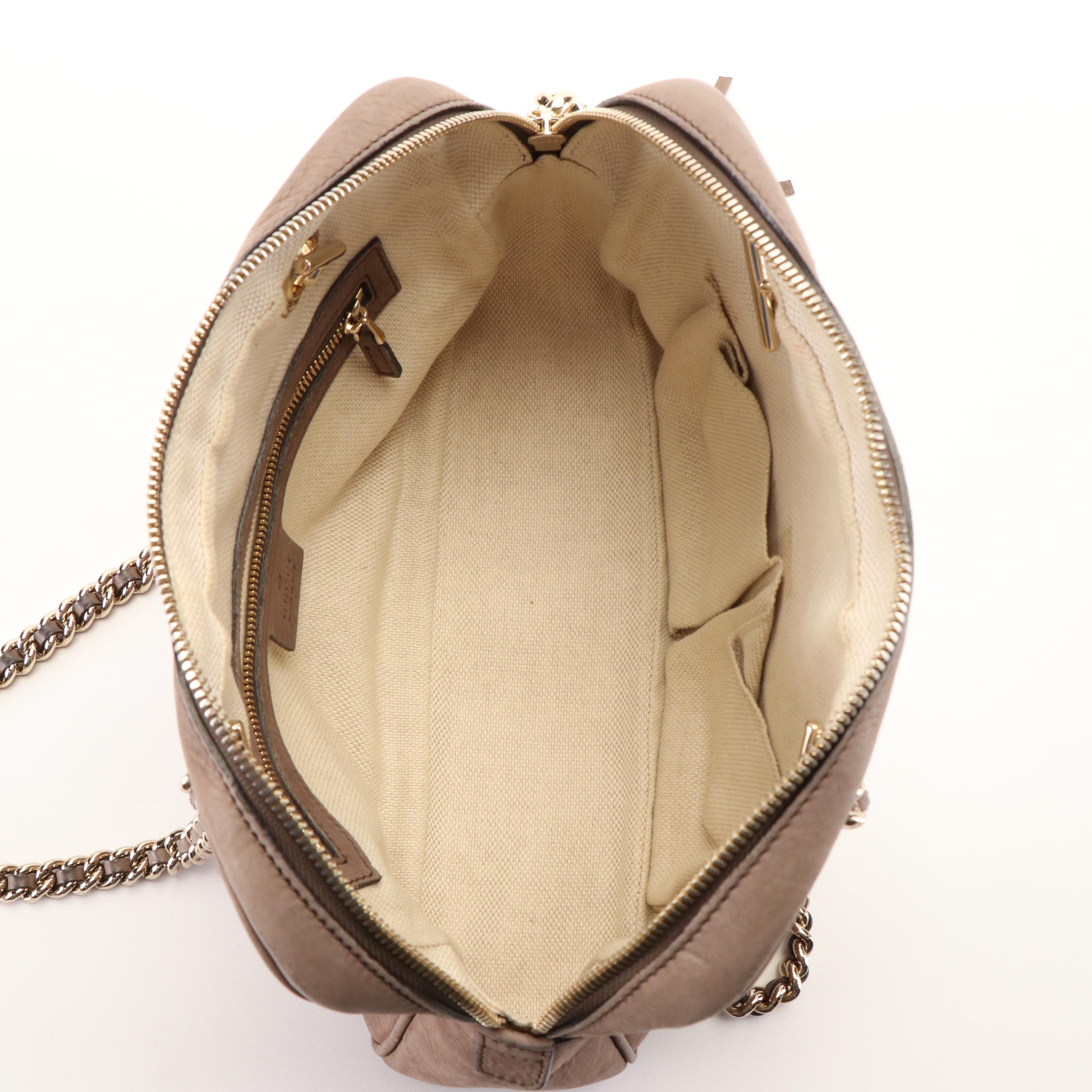 Gucci Soho Chain Zip Shoulder Bag in Nubuck Leather
