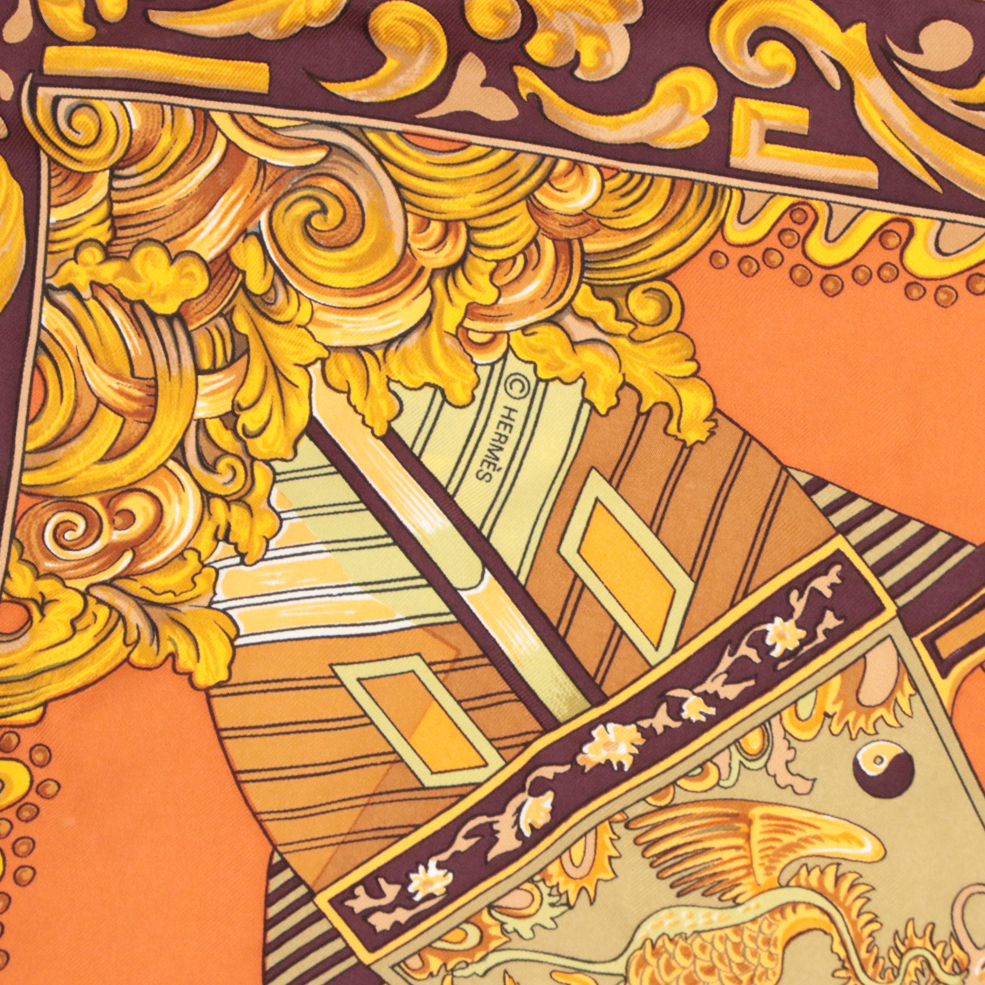 Hermès "Junques et Sampans" Silk Twill Scarf 90