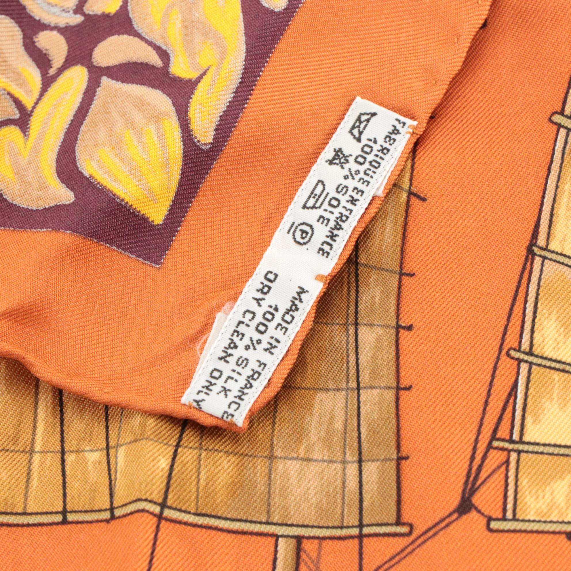 Hermès "Junques et Sampans" Silk Twill Scarf 90