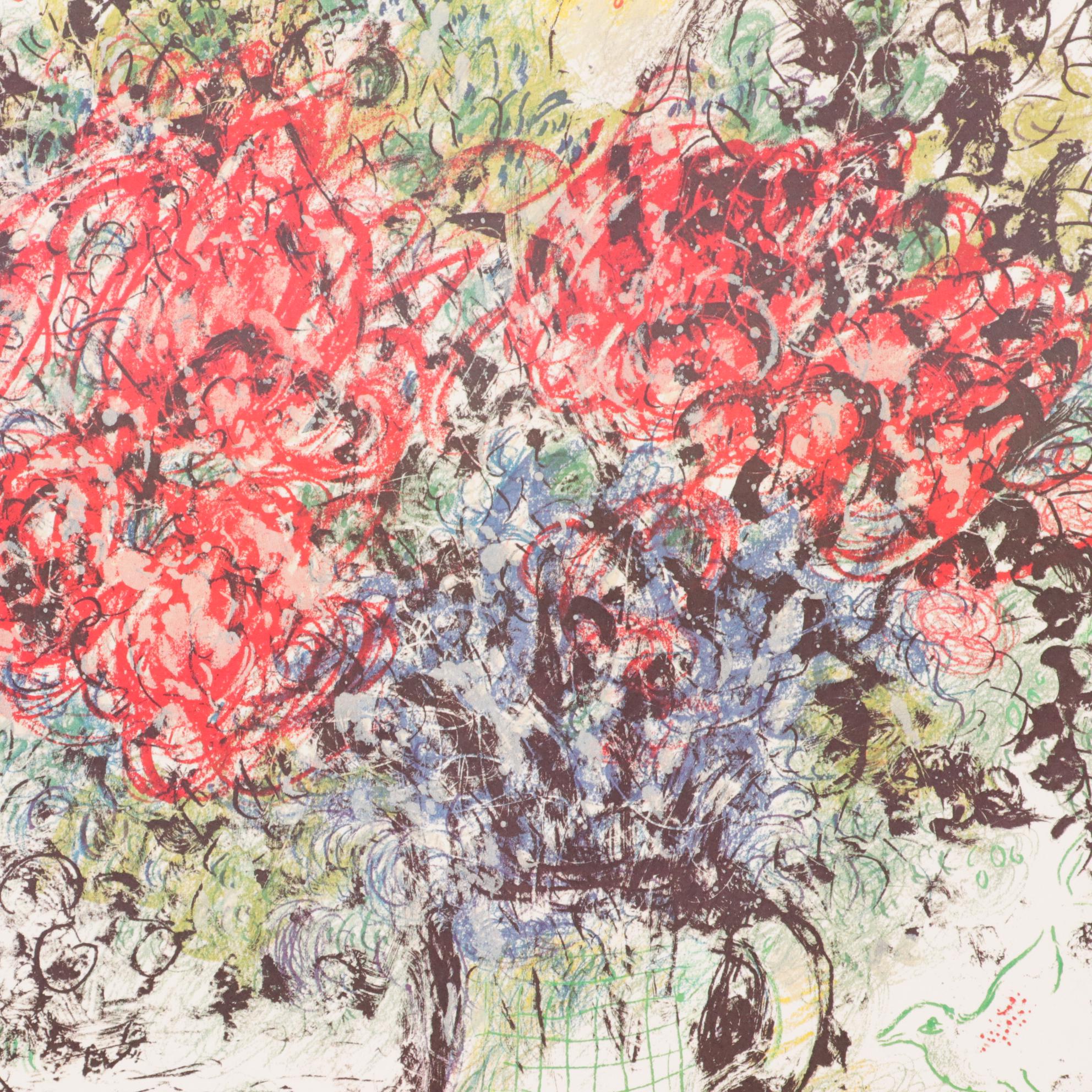 Marc Chagall Offset Lithograph Exhibition Poster For Pace Gallery, Columbus,1974