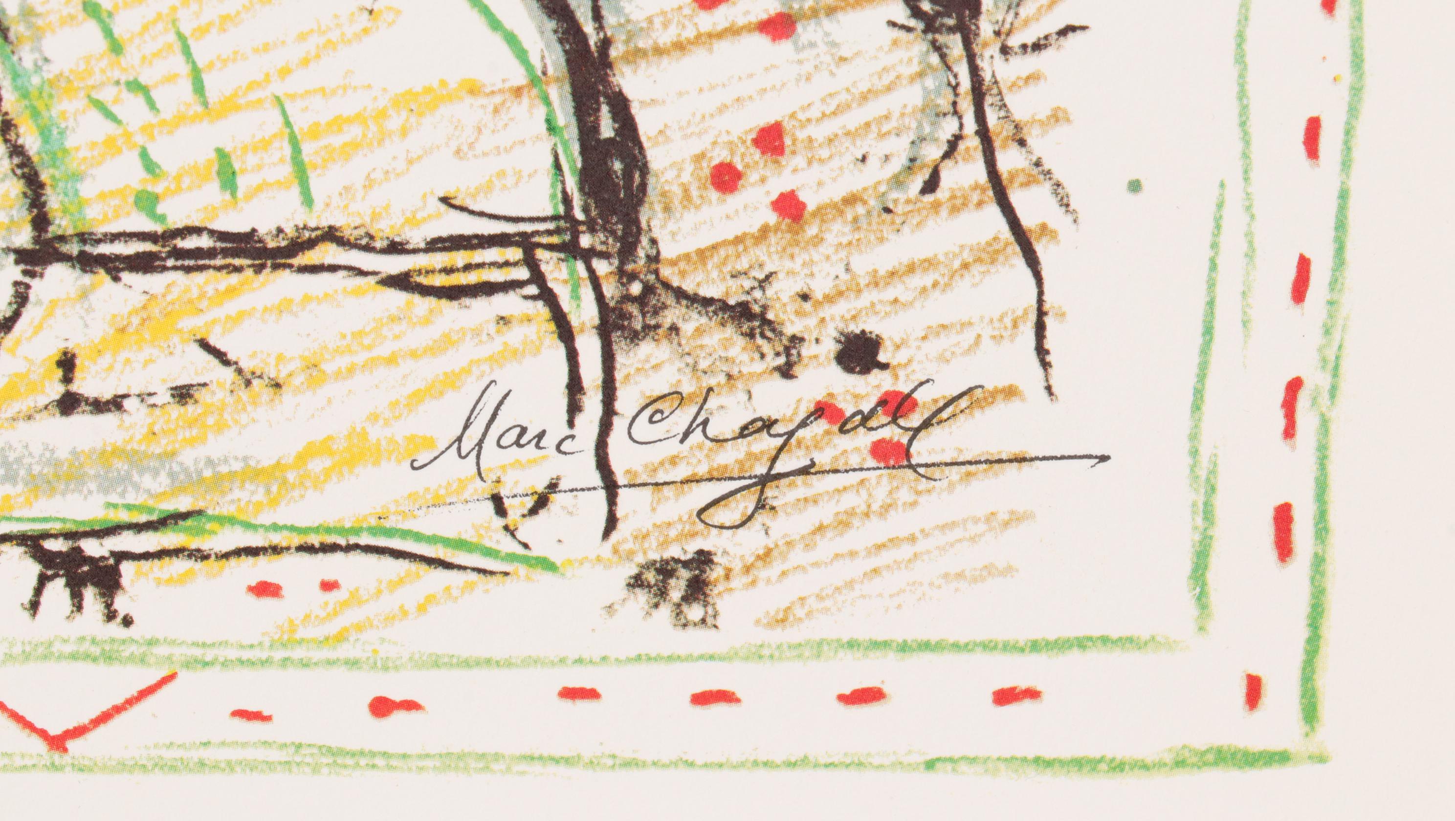 Marc Chagall Offset Lithograph Exhibition Poster For Pace Gallery, Columbus,1974