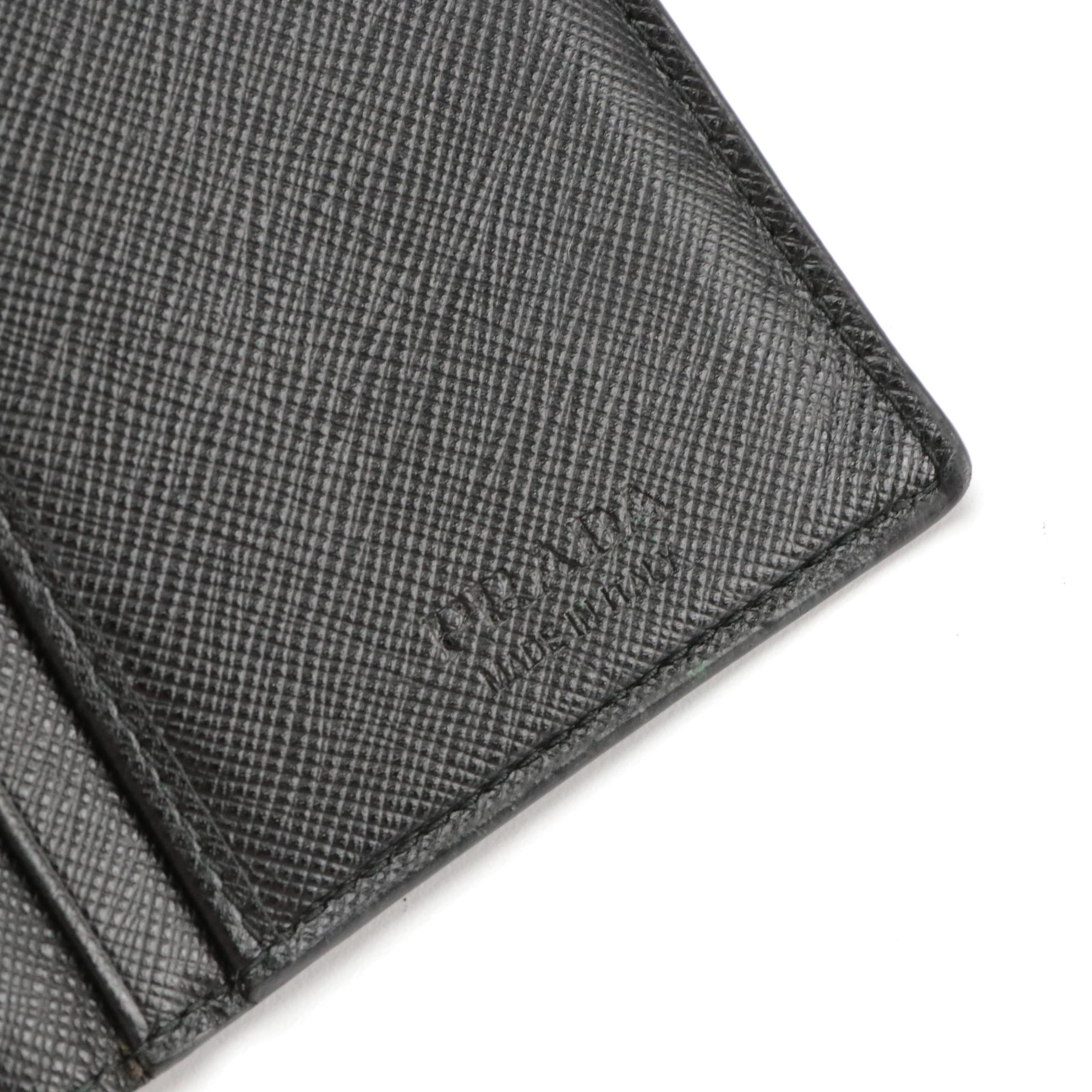 Prada Continental Wallet in Black Saffiano Leather with Box