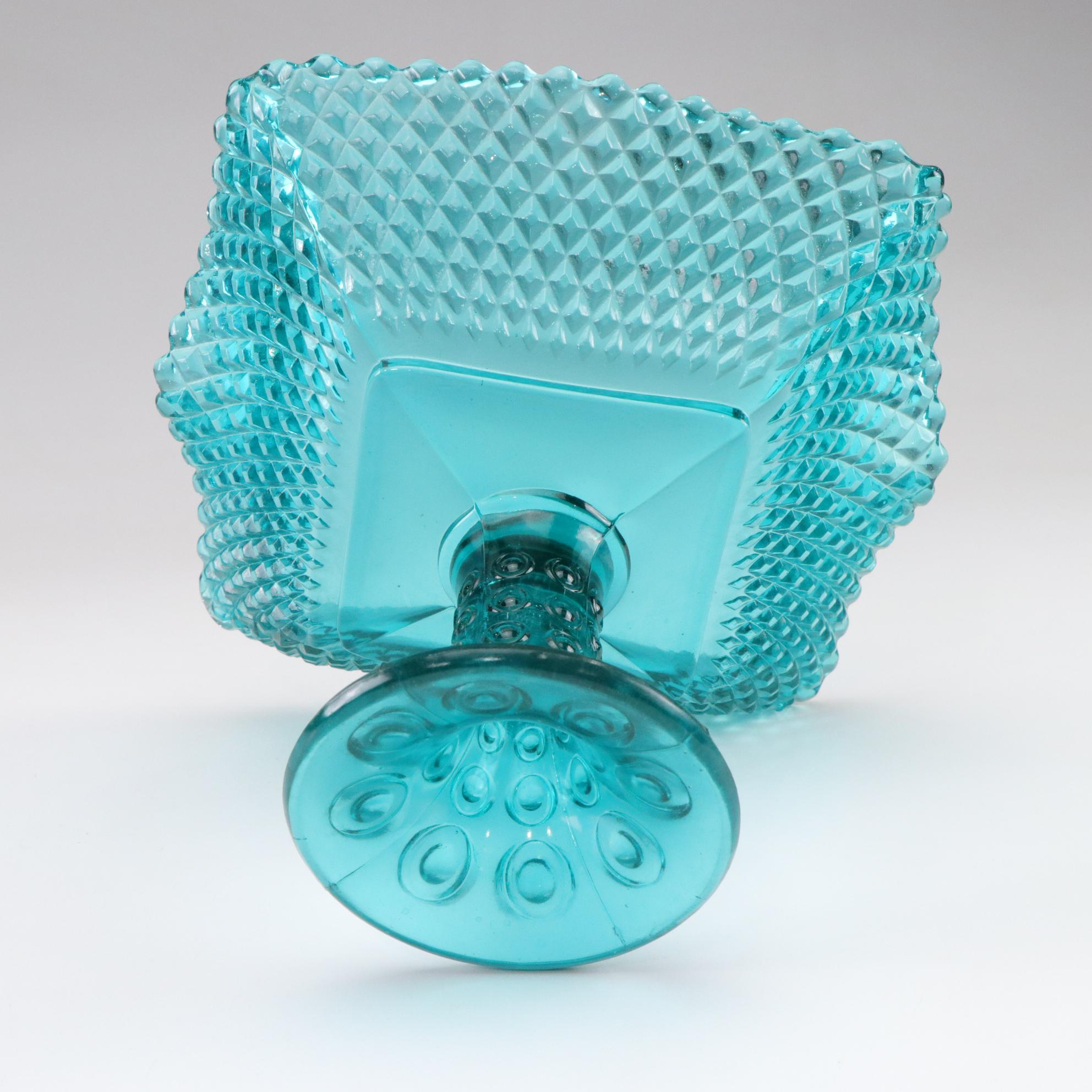 Leo Ward Bluebird Figurine, L.E. Smith Pedestal Bowl, and Jeannette Candy Jar