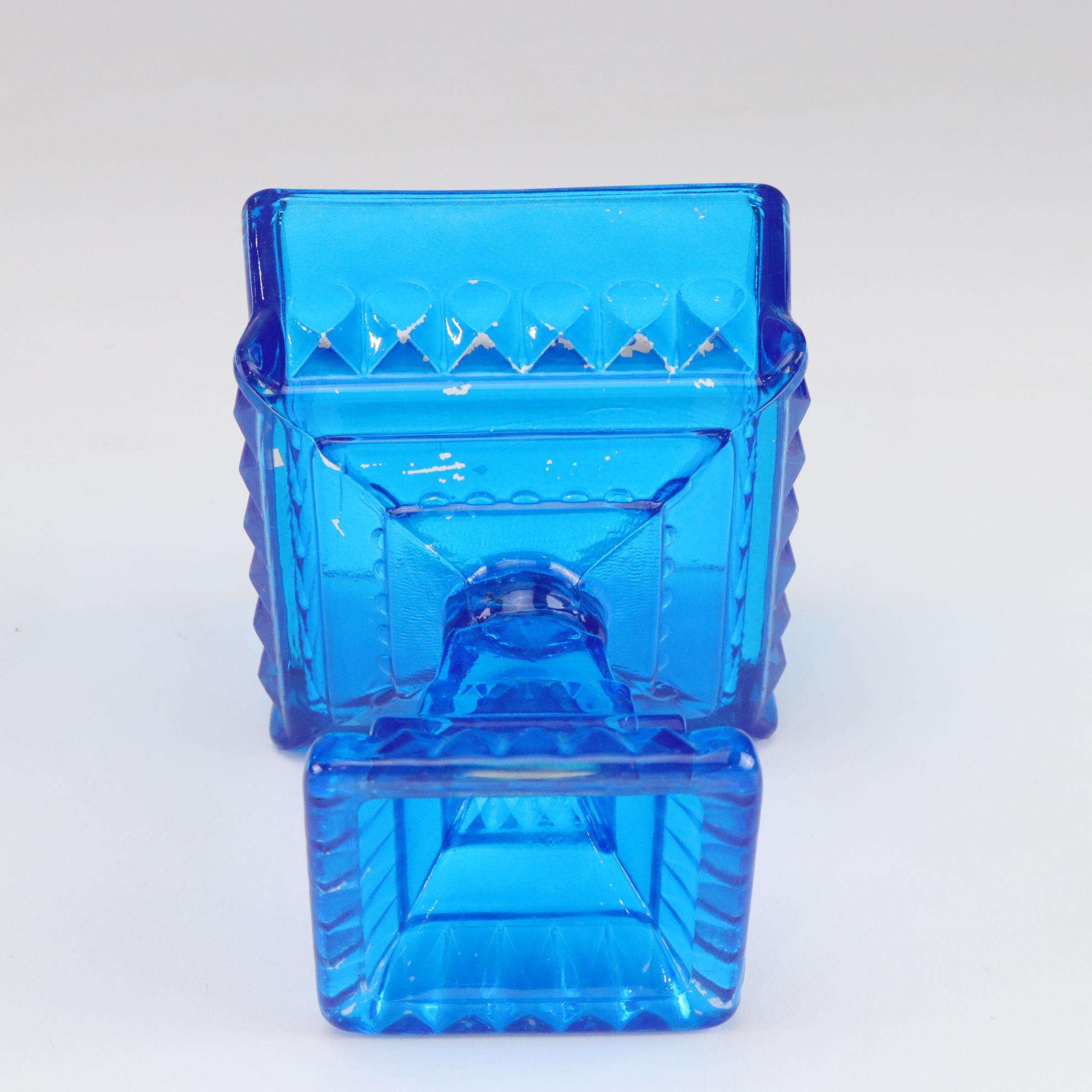 Leo Ward Bluebird Figurine, L.E. Smith Pedestal Bowl, and Jeannette Candy Jar