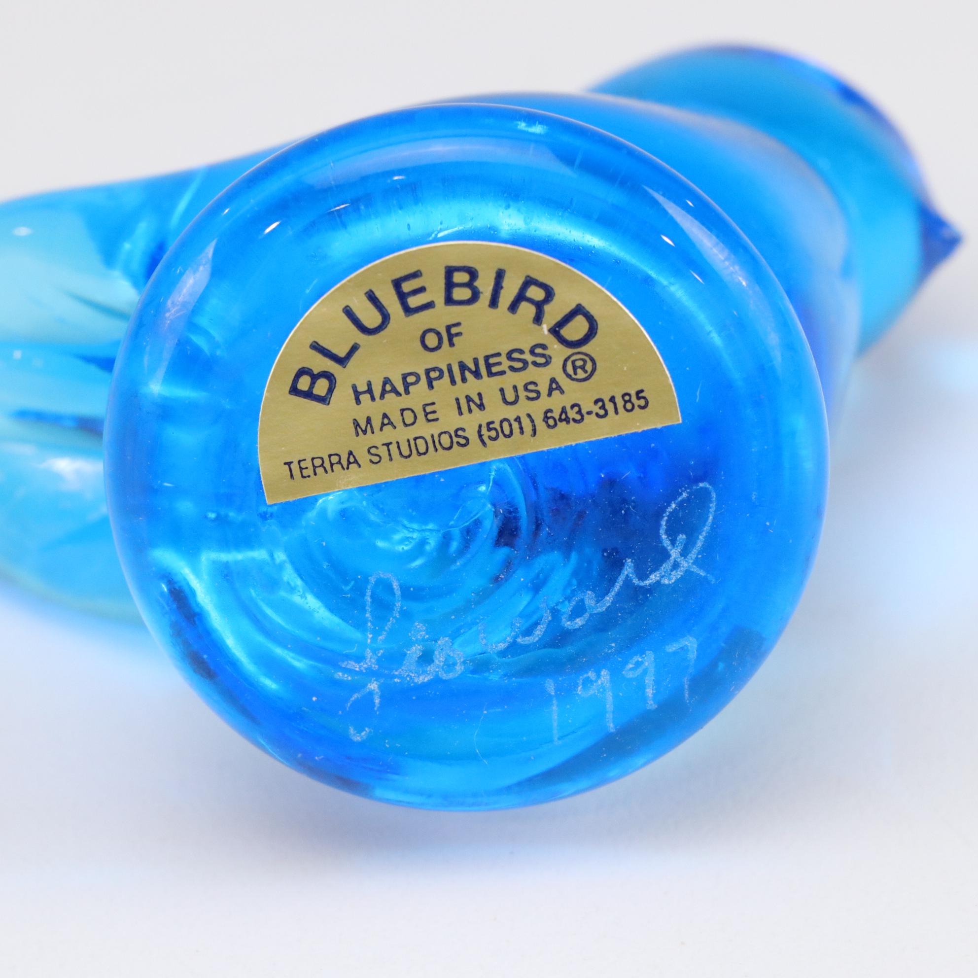 Leo Ward Bluebird Figurine, L.E. Smith Pedestal Bowl, and Jeannette Candy Jar