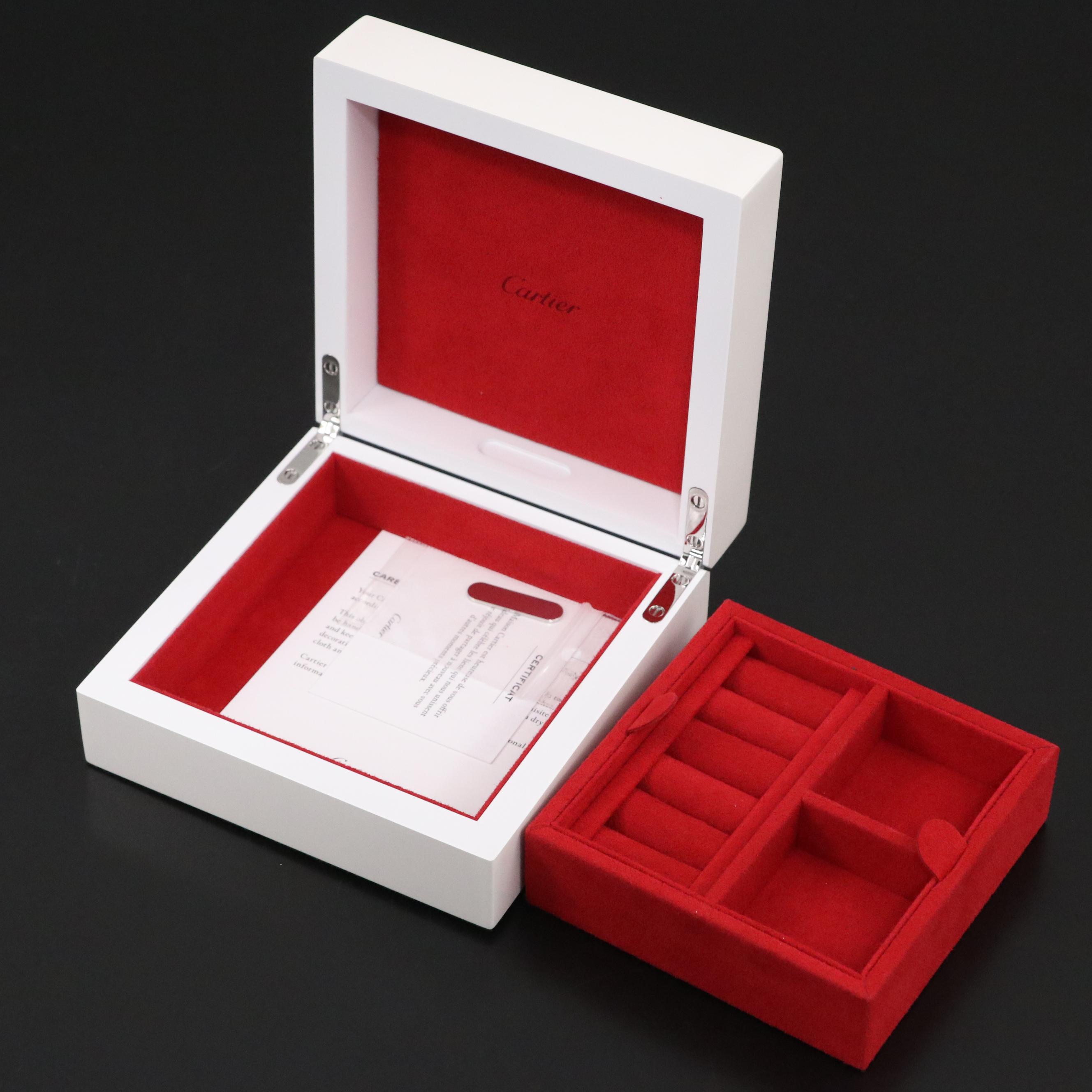 Cartier "Entrelacés de Cartier" White Lacquered Wood Small Jewelry Box